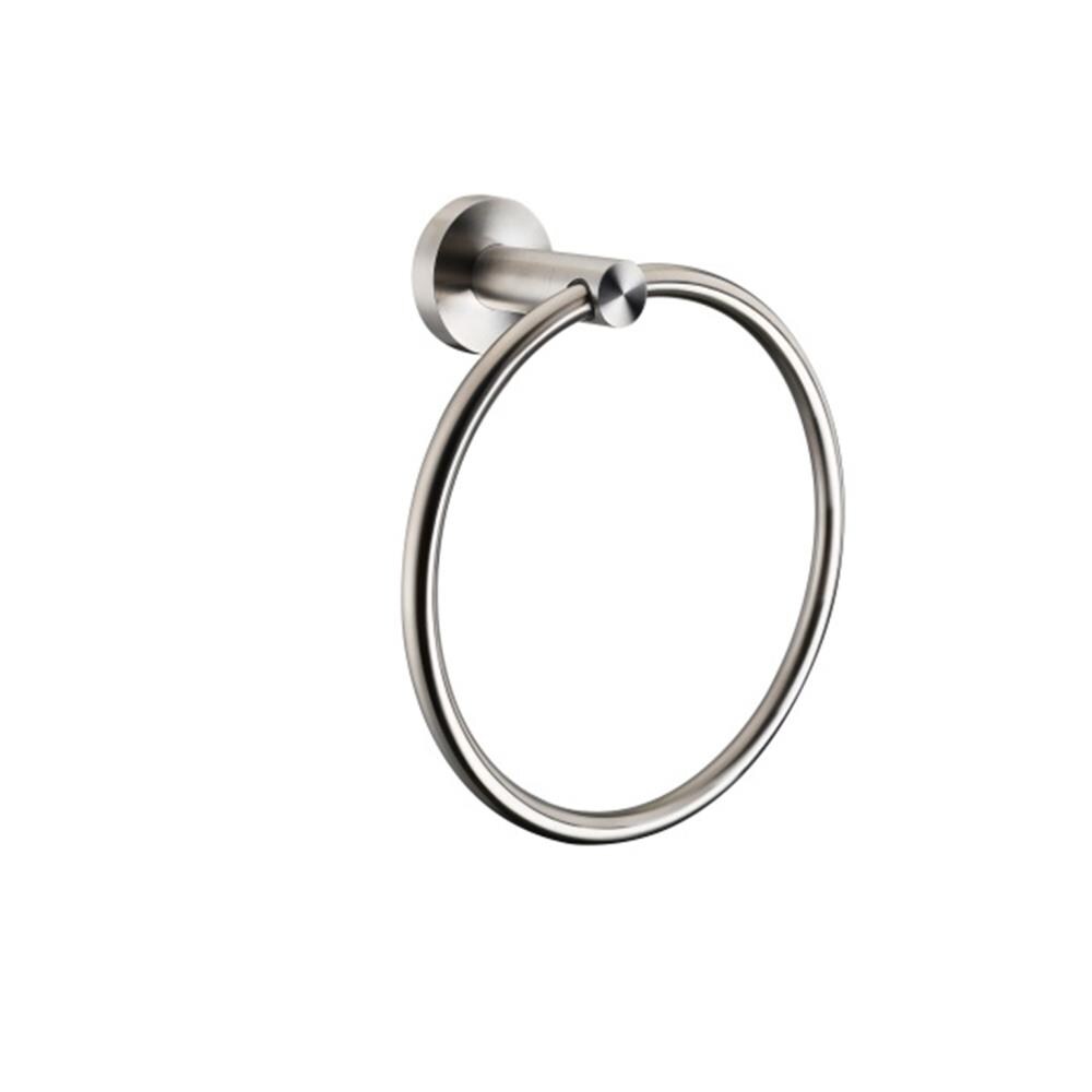 Lexora LTR16152SN Bagno Nera Satin Nickel Wall mount Single Towel Ring