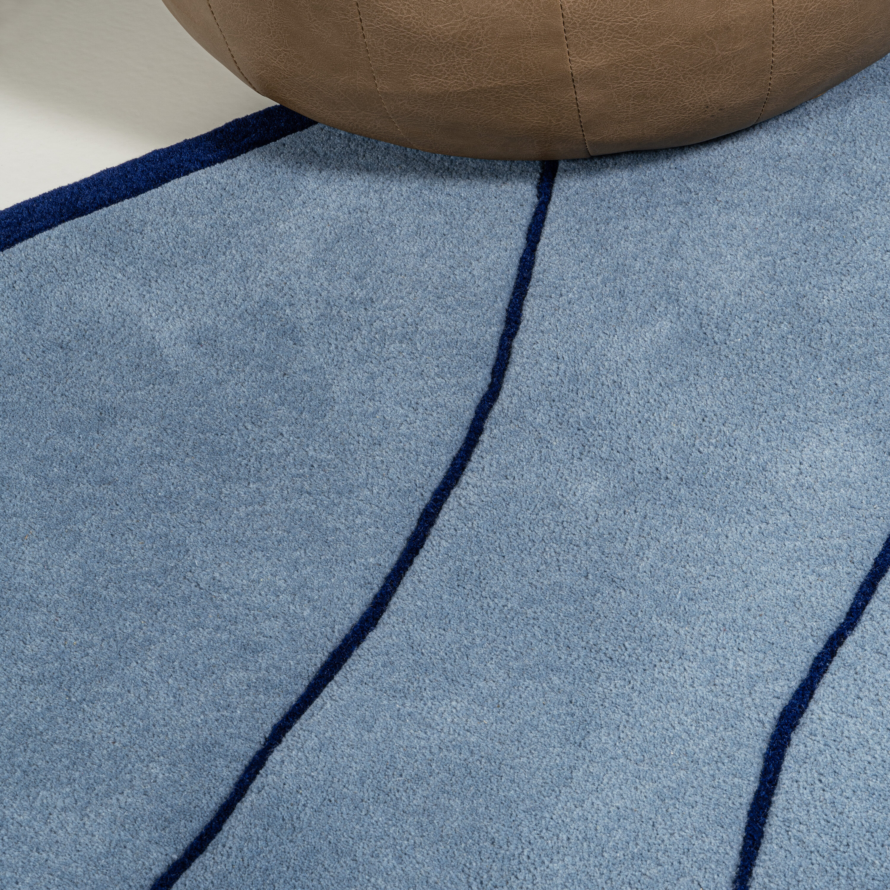 JONATHAN Y 8 X 10 (ft) Wool Light Blue/Navy Irregular Indoor Abstract Mid-century Modern Spot Clean Only Area Rug
