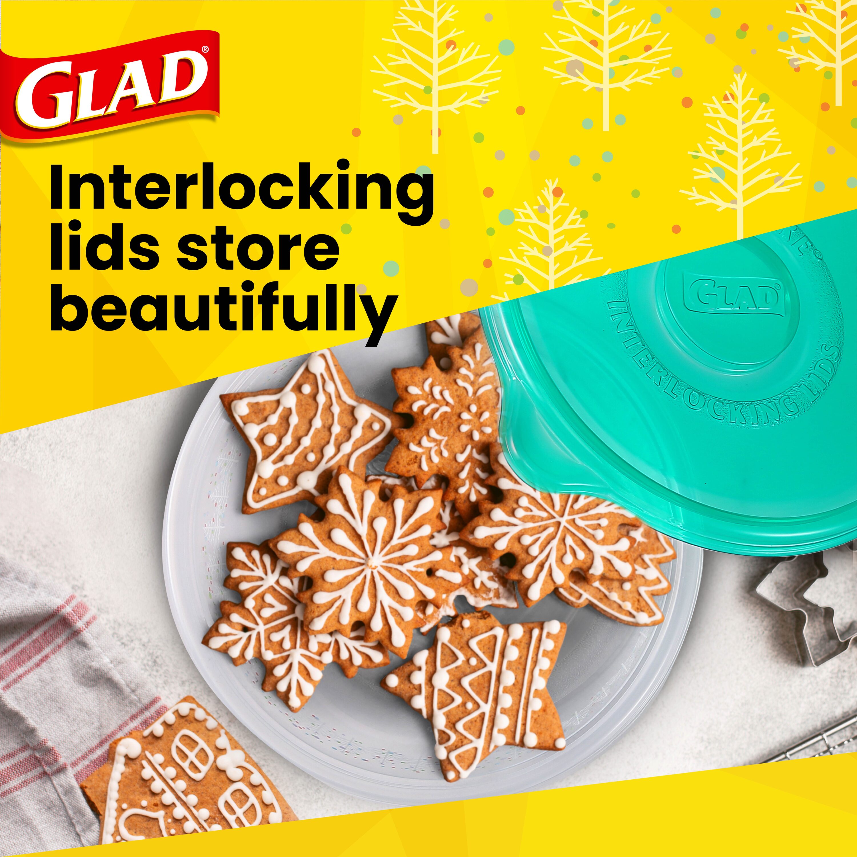 Glad 3-Pack Quart Plastic Bpa-free Reusable Food Storage Container
