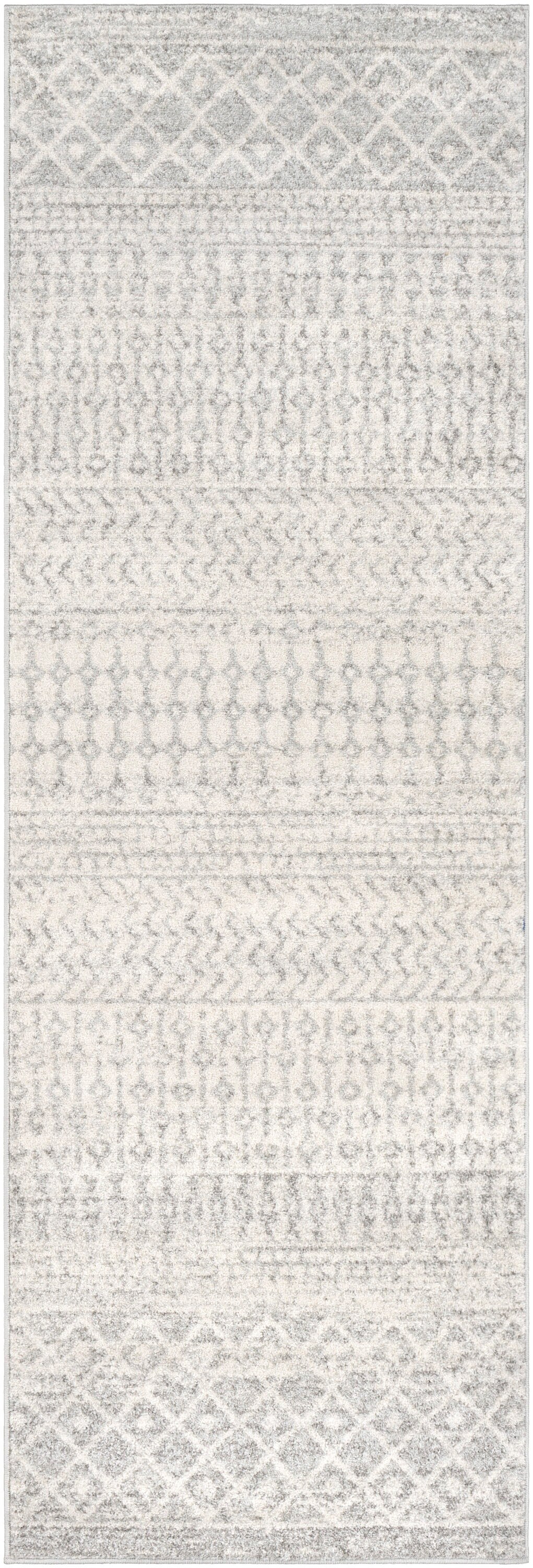 Livabliss ELZ2308-2776 Elaziz 2 x 8 (ft) Polypropylene Gray Rectangular Indoor Trellis Moroccan Runner rug