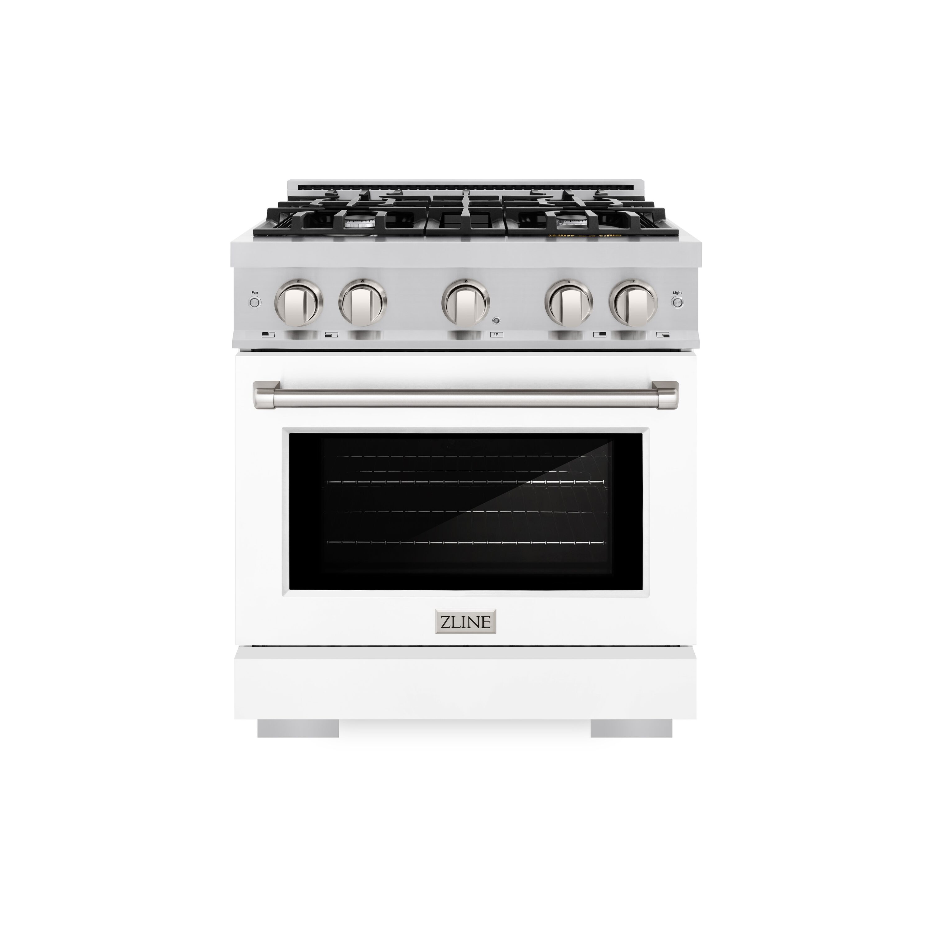 ZLINE KITCHEN & BATH HDR-WM-30 Select 30-in Standard 4 burners Convection Oven Freestanding Dual Fuel Range ( Stainless Steel, White Matte Door )