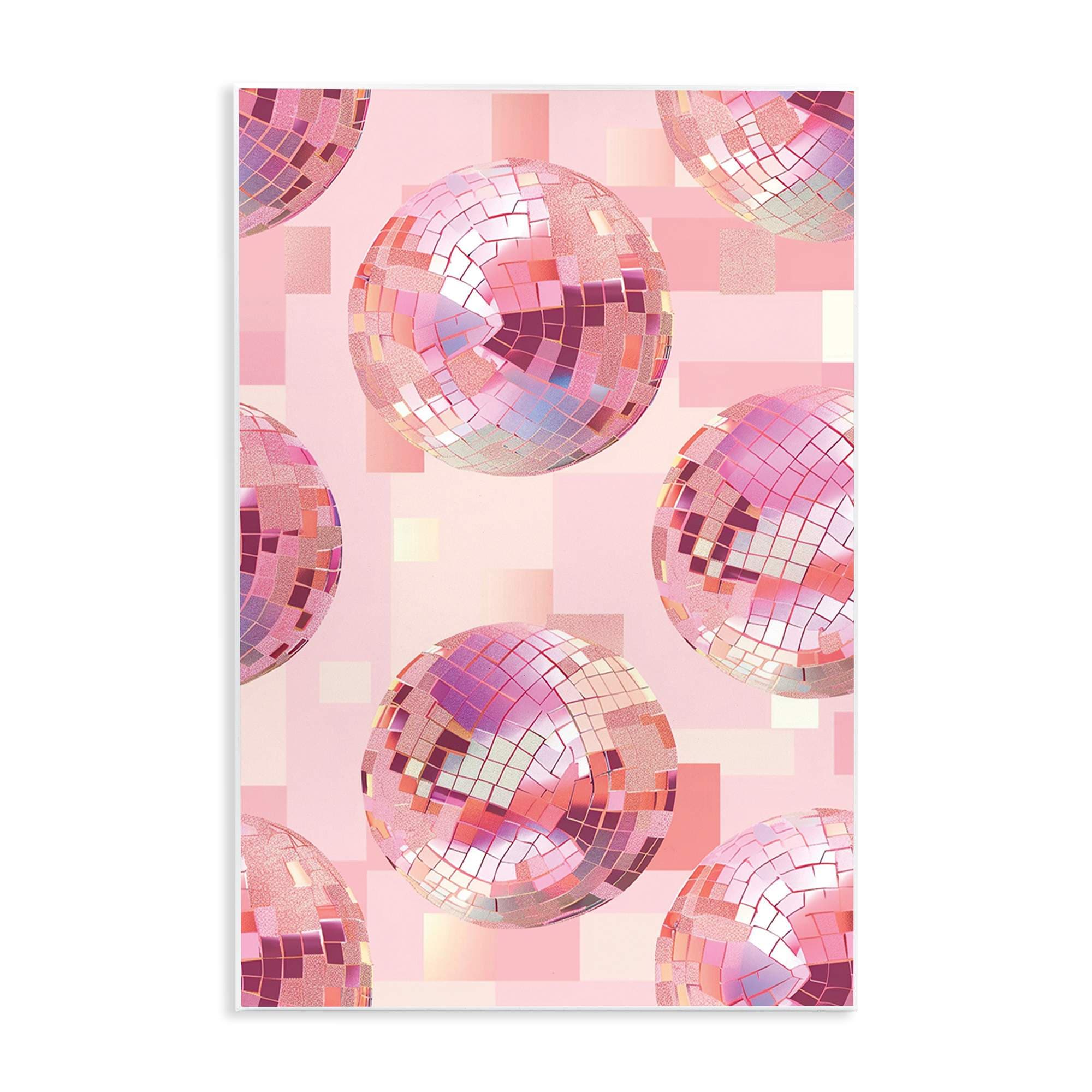 Stupell Industries BT-656-WD-10X15 Feminine Pink Disco Balls Wall Plaque Art By LSR Design Studio 10 x 15