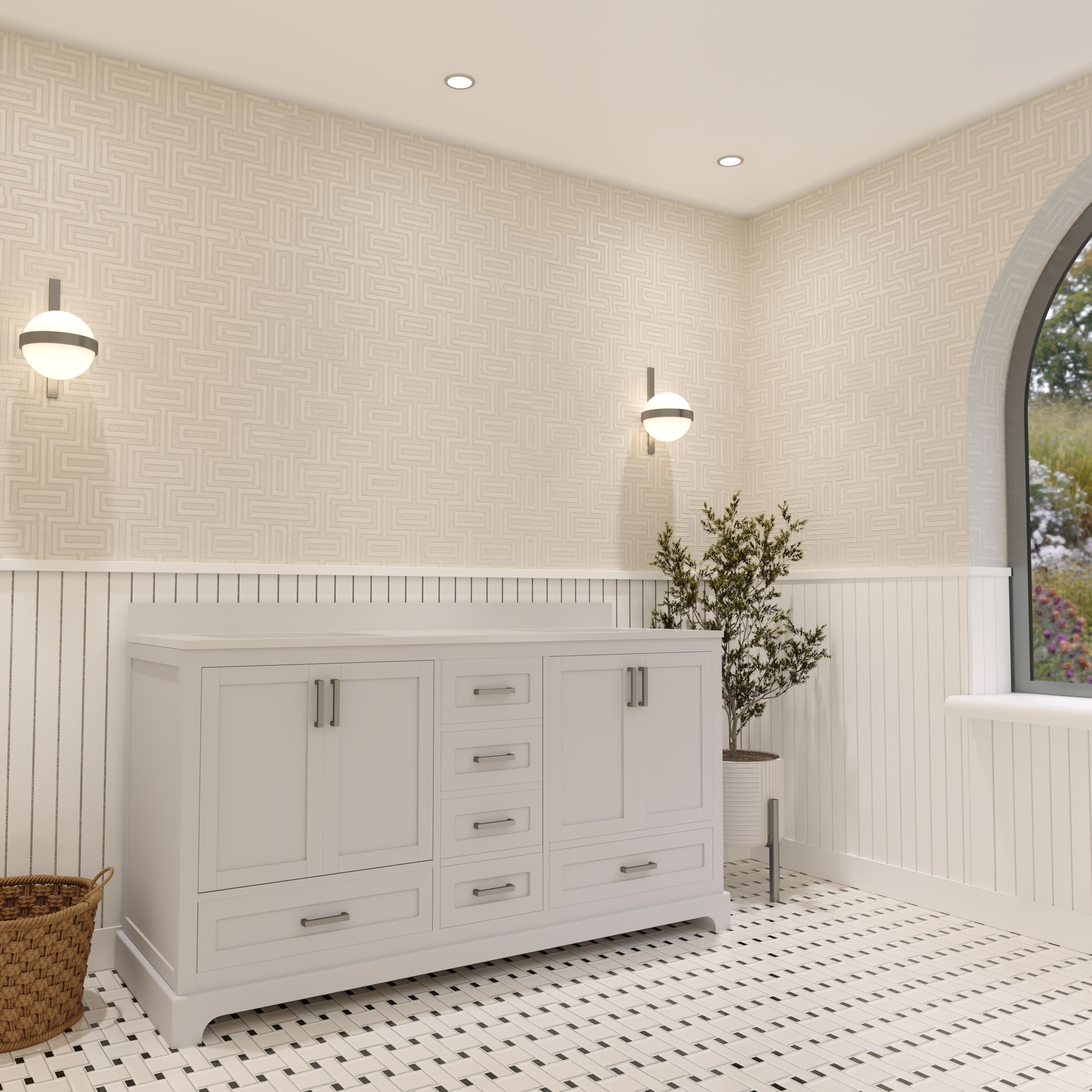 Ayna Decors AVM60WH3002 Bath-Vanity-Combo - View #2