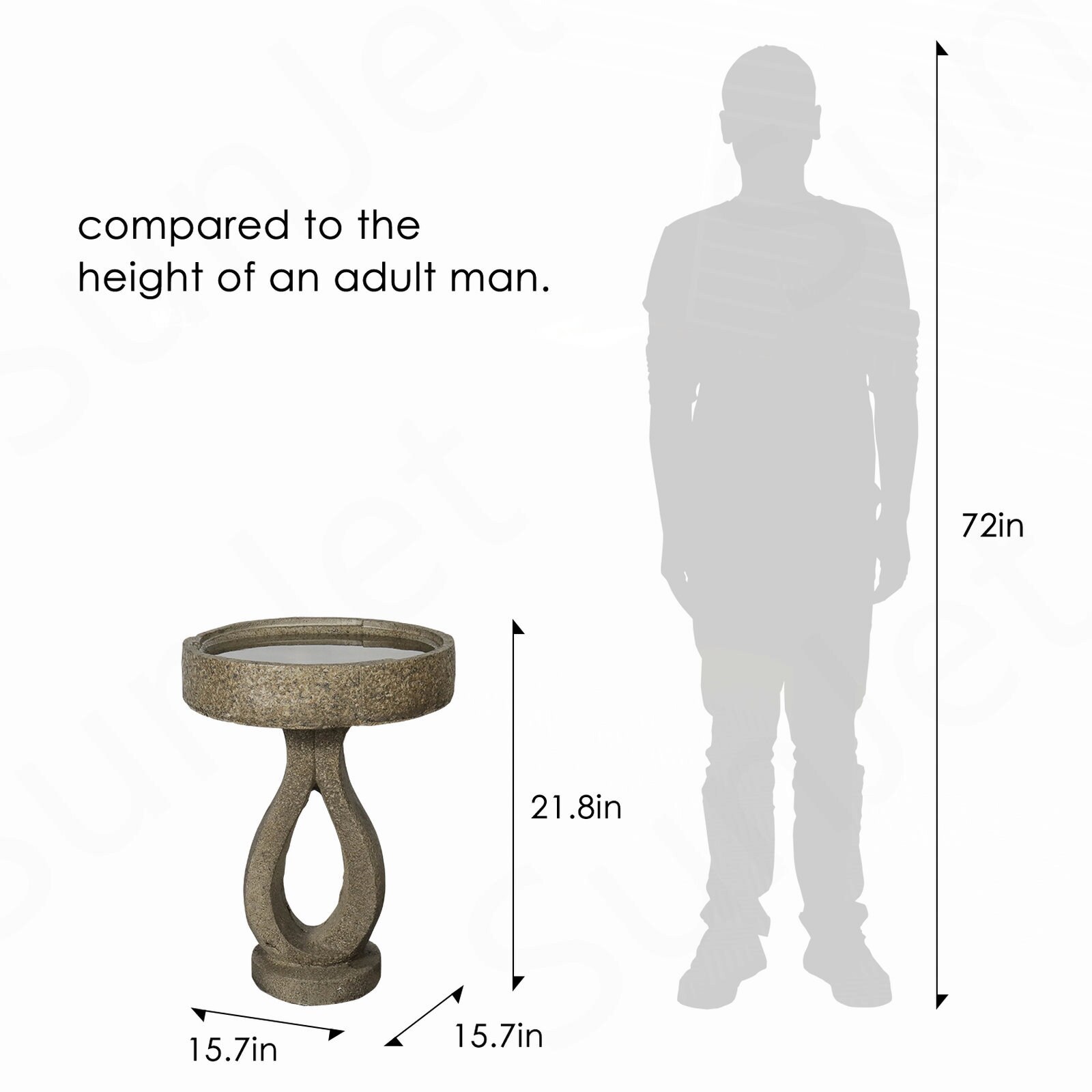 SunJet Outdoor Bird Bath Elegant Outsides Use Fibre Reinforced Concrete ...