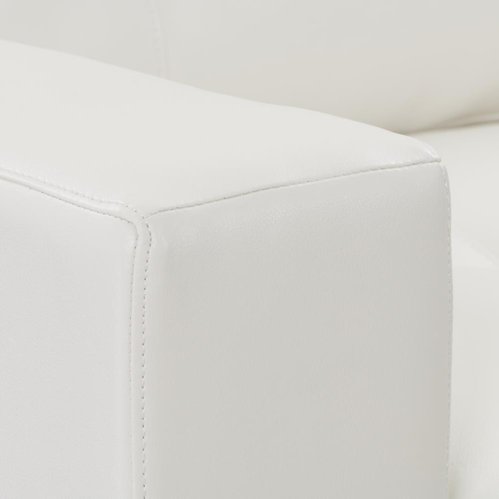 CorLiving Club 82-in Modern White Faux Leather 3-seater Sofa at Lowes.com