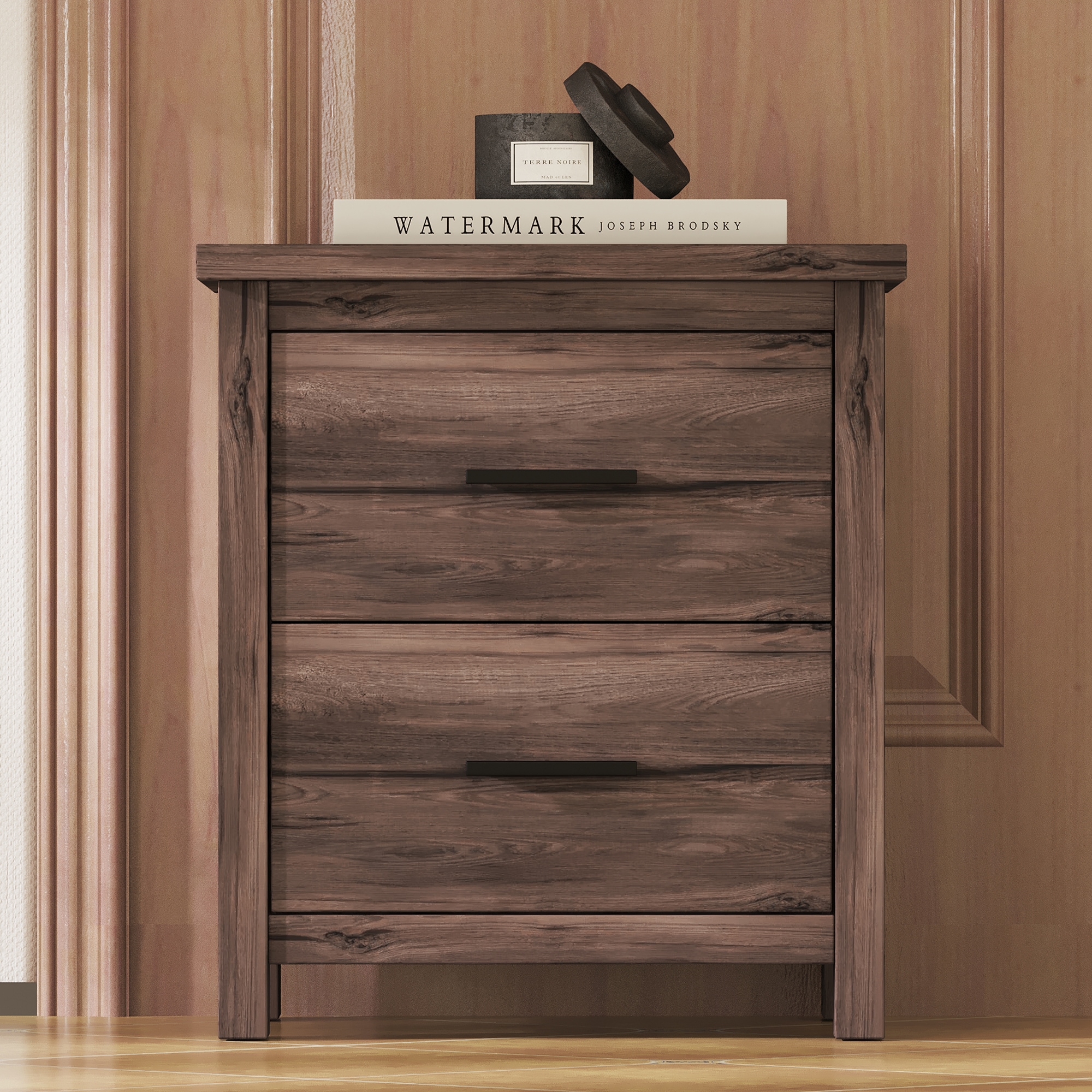 JIMSMAISON JMHLNS18WL Dark Walnut Nightstand