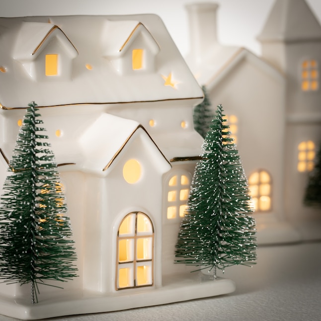 Sullivans 7-in Lighted Decoration House (2-Pack) Battery-operated ...