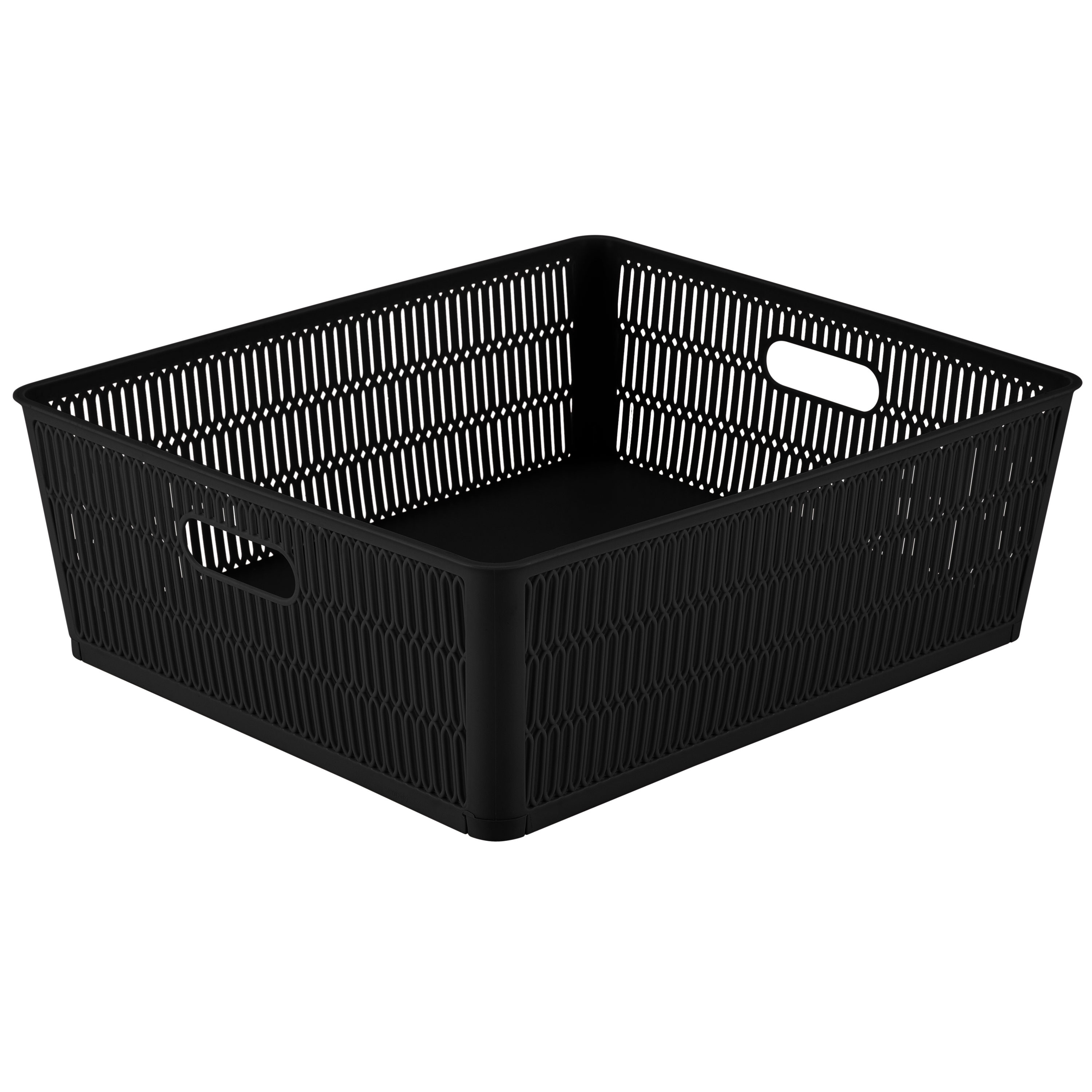 Simplify 2 Pack Slide 2 Stack It Plastic Shallow Storage Baskets, White 