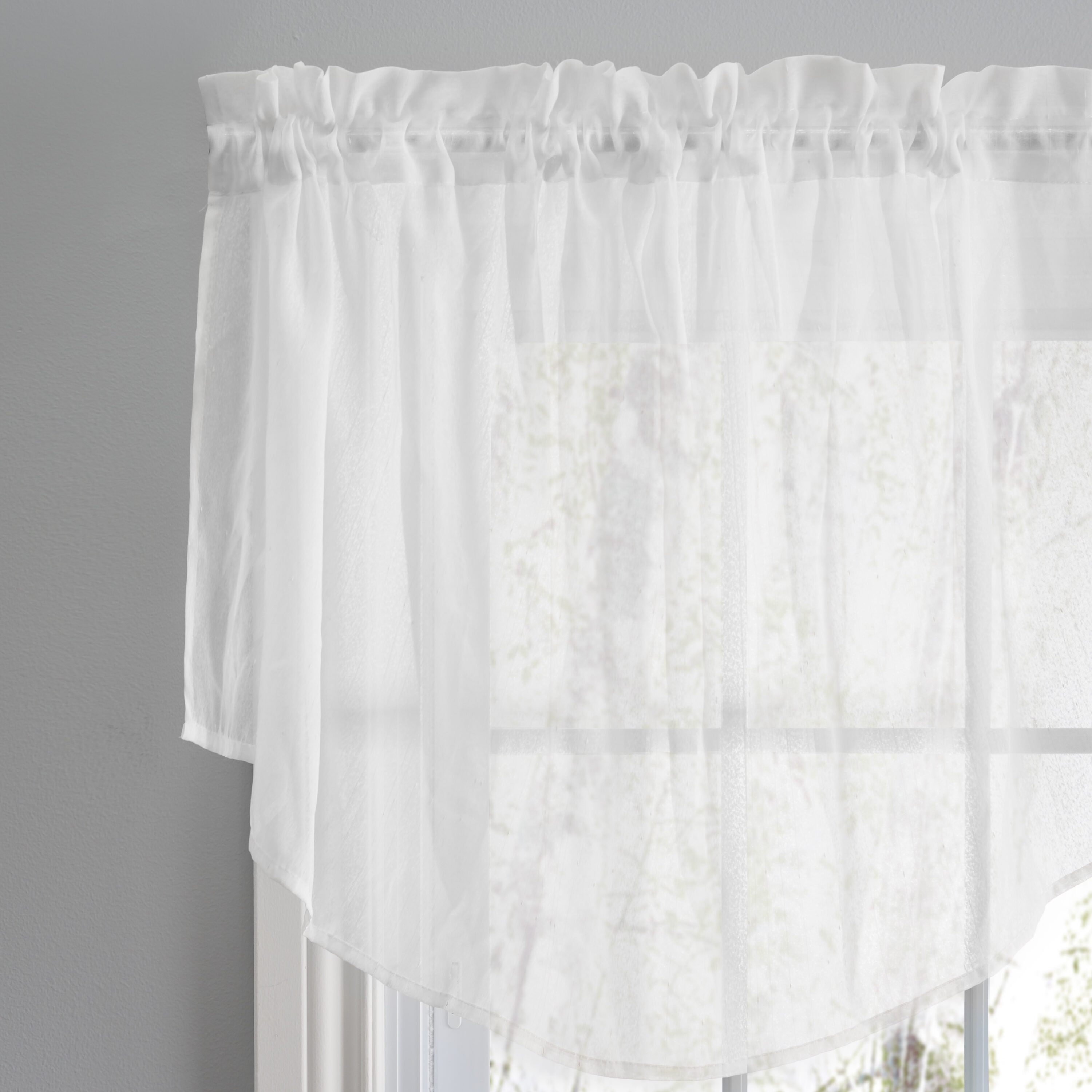 Ricardo Trading 03600-04-024-01 24-in White Sheer Rod pocket Single curtain panel