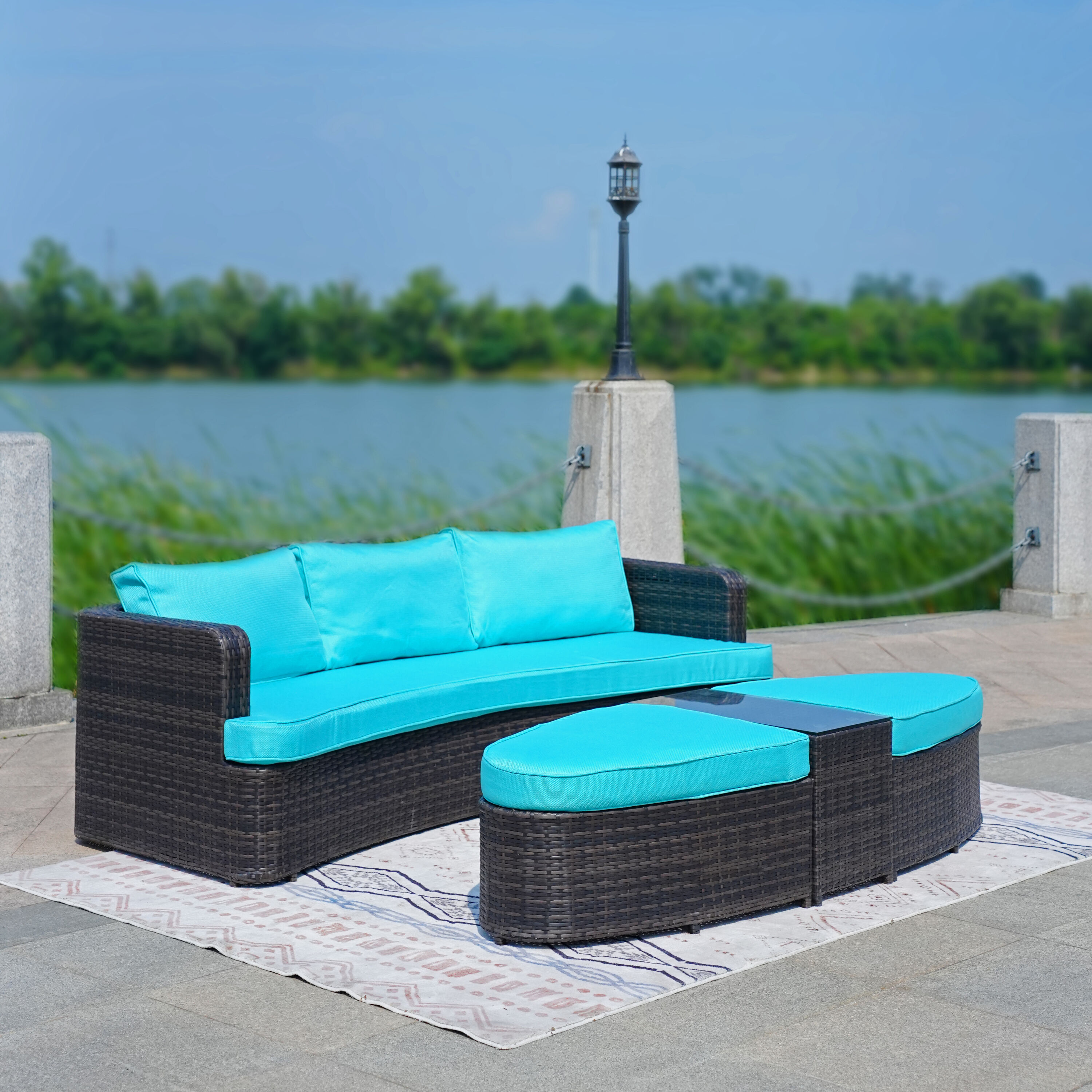 Moda Furnishings PAL-1202BR-CYAN Patio-Conversation-Sets - View #4