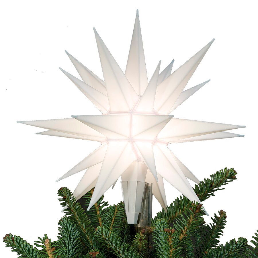 Holiday Living 12-in Star White Matte White Christmas Tree Topper