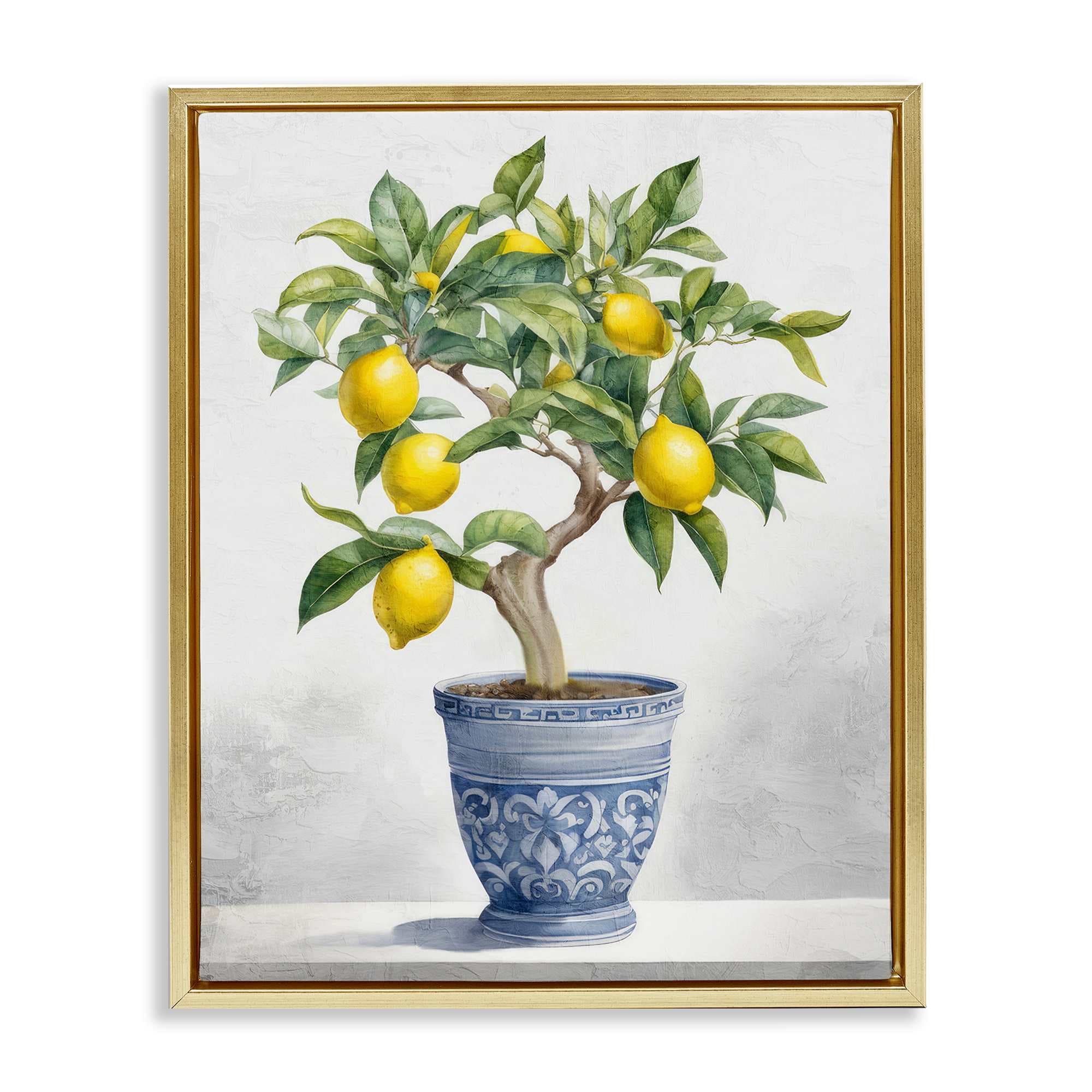 Stupell Industries BS-456-FFG-16X20 Traditional Potted Lemon Tree Floating Frame design by Kim Allen