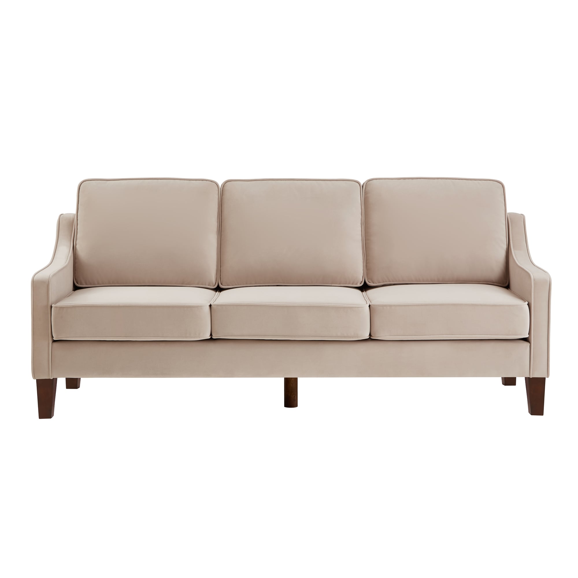 Bybafun YD3800011 74-in Modern Taupe Velvet Sofa