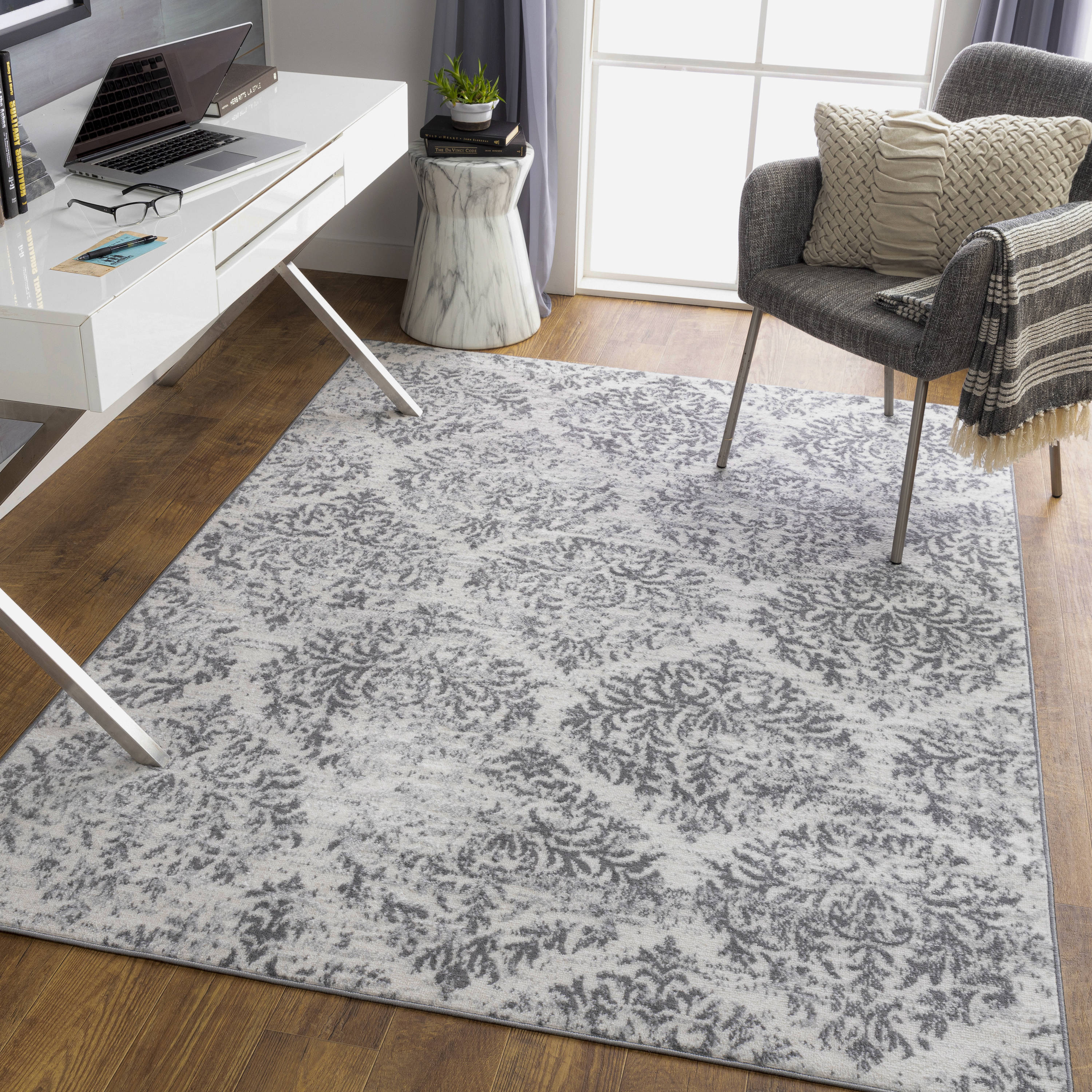 Surya CEG2311-71010 Cesar 8 X 10 (ft) Light Gray Indoor Medallion Oriental Area Rug