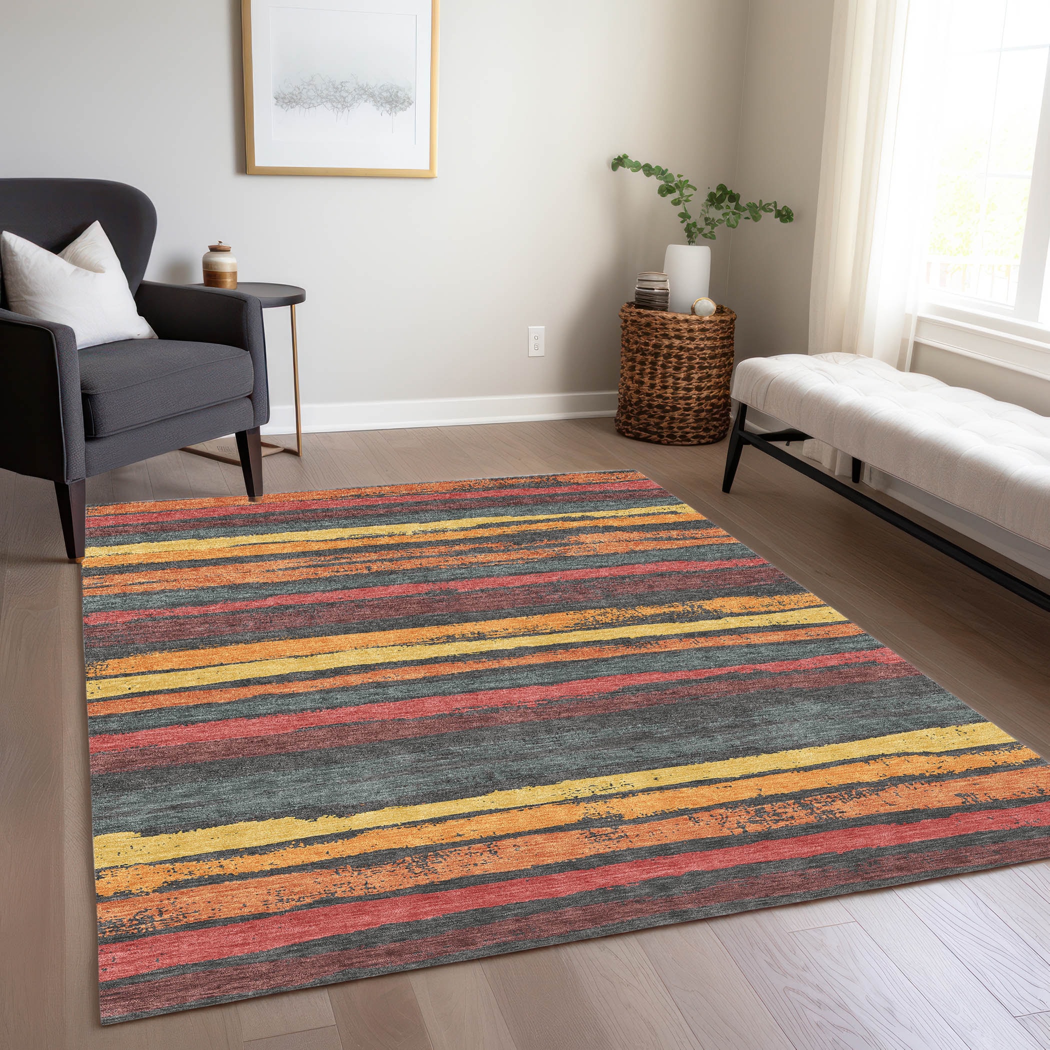 Addison Rugs ACN1019GN30X46 Chantille ACN1019GN 2 x 3 (ft) Polyester Granite Rectangular Indoor/Outdoor Geometric Machine washable Area rug