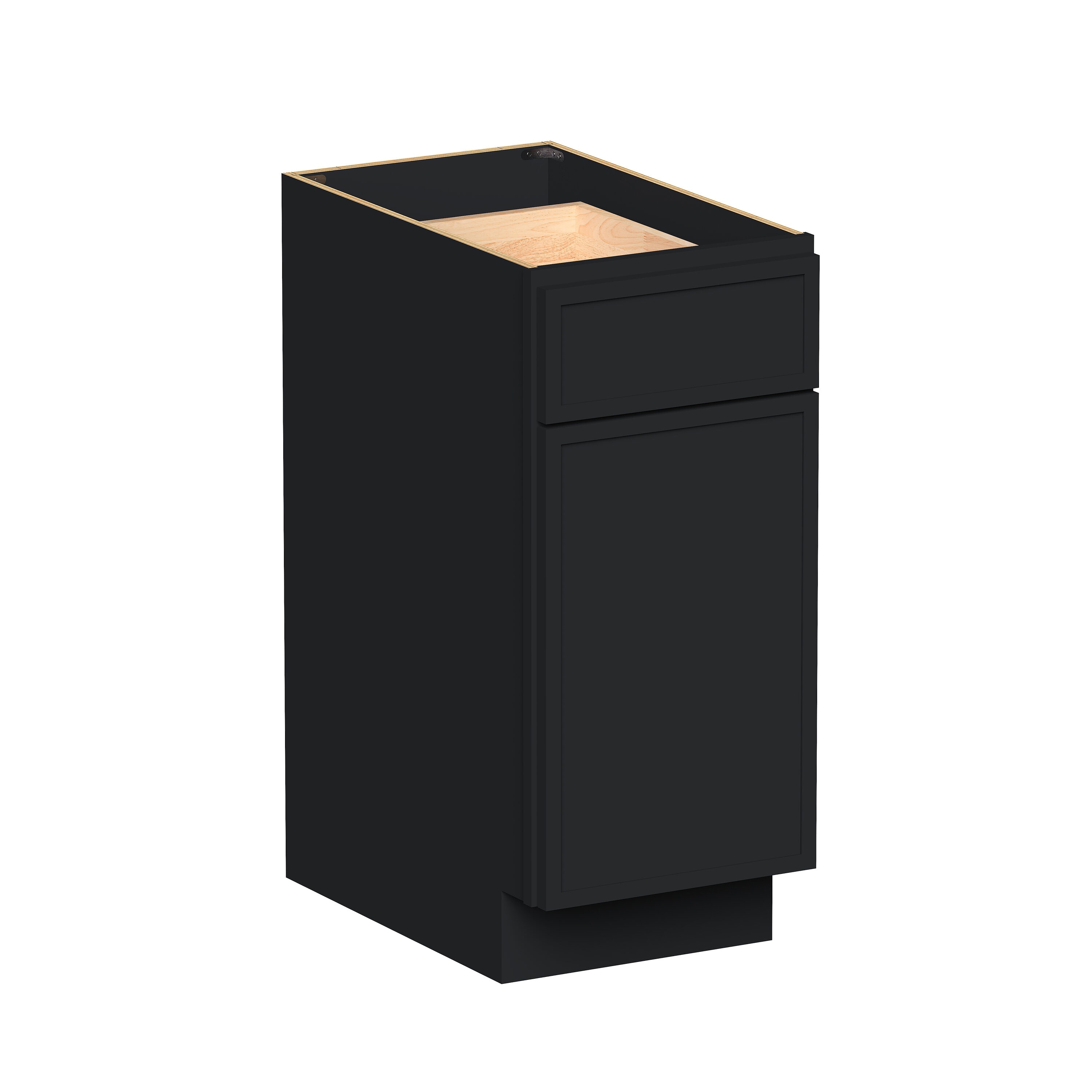 Boyel Living 15-in W x 34.5-in H x 24-in D Black Shaker Ready-to-Assemble Kitchen Base Cabinet with Soft-Close Hardware #BL-B15SSE