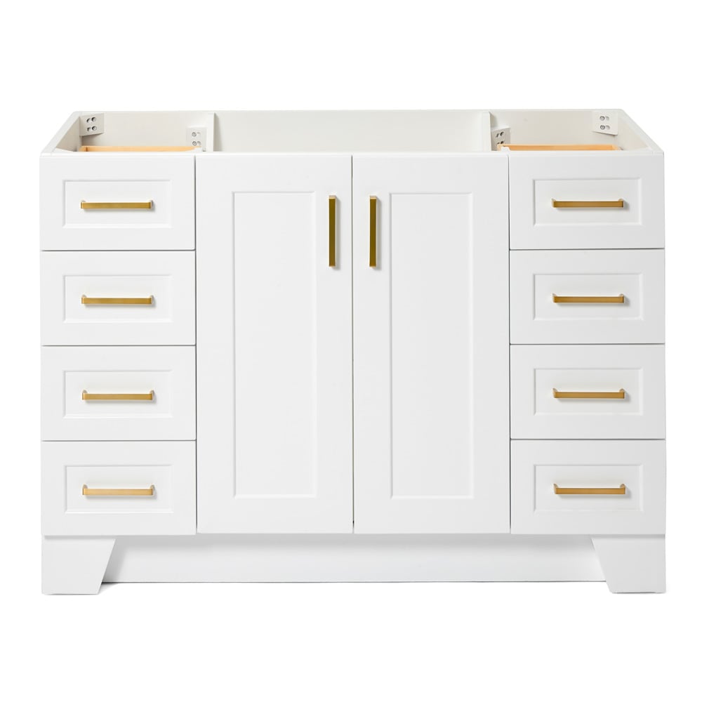 ARIEL Q048S-BC-WHT Taylor 48-in White Bathroom Vanity Base Cabinet without Top