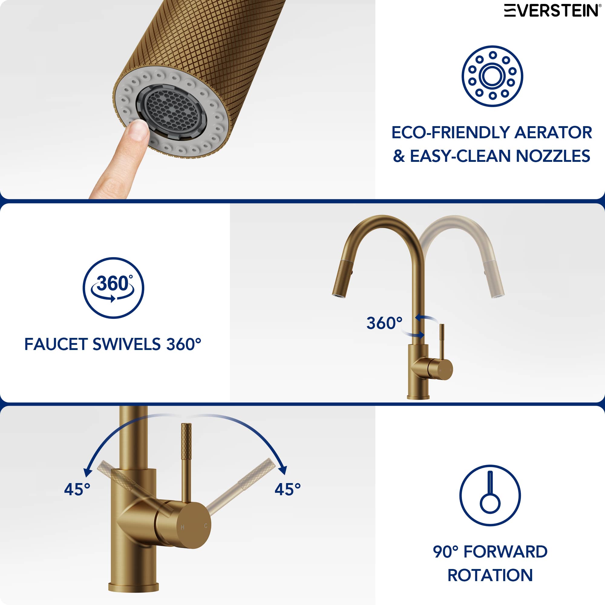 EVERSTEIN SFS-1176-GD Kitchen-Faucets - View #8