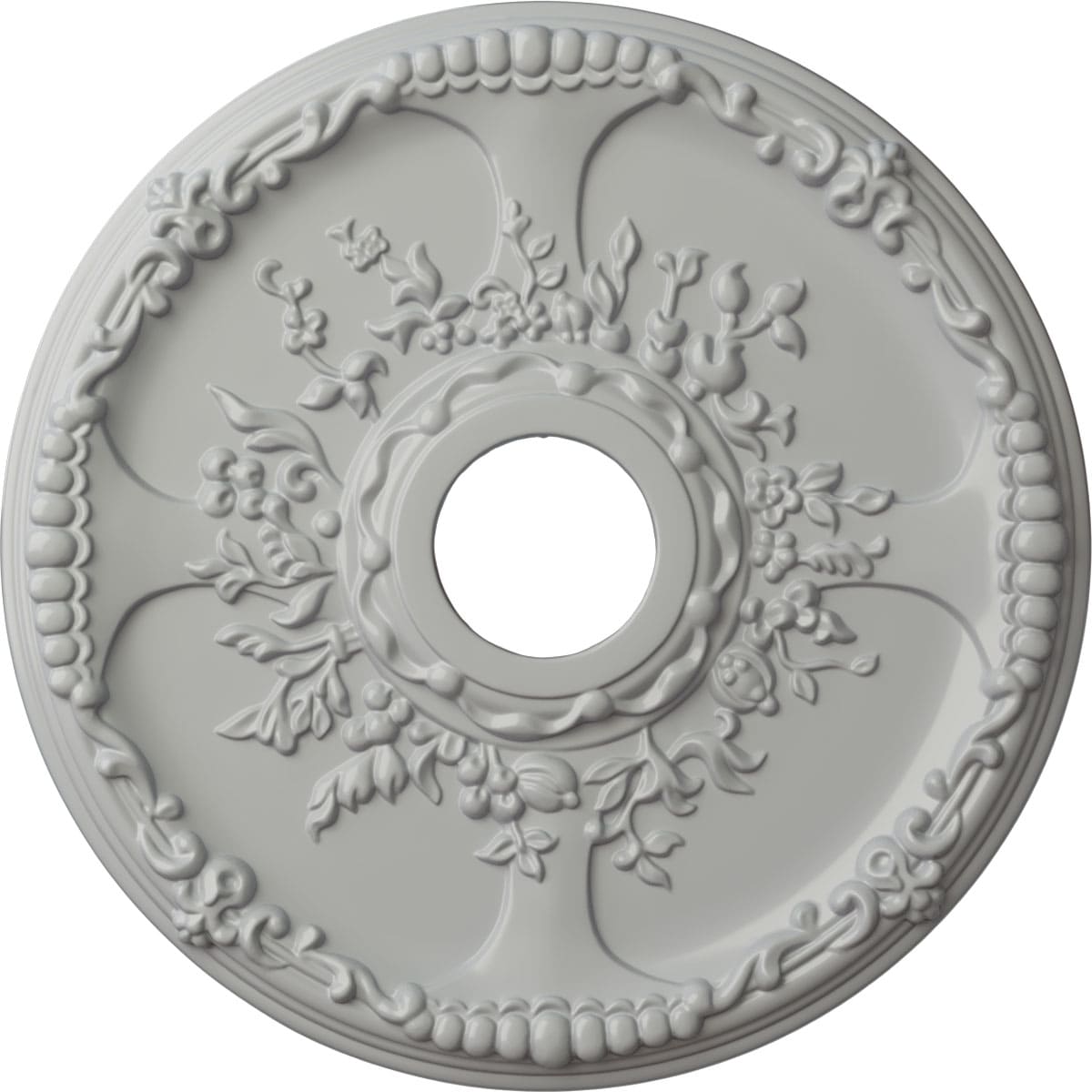 Ekena Millwork CM18SEFRF Antioch 18-in W x 18-in L Painted Frost Polyurethane Whole Ceiling Medallion