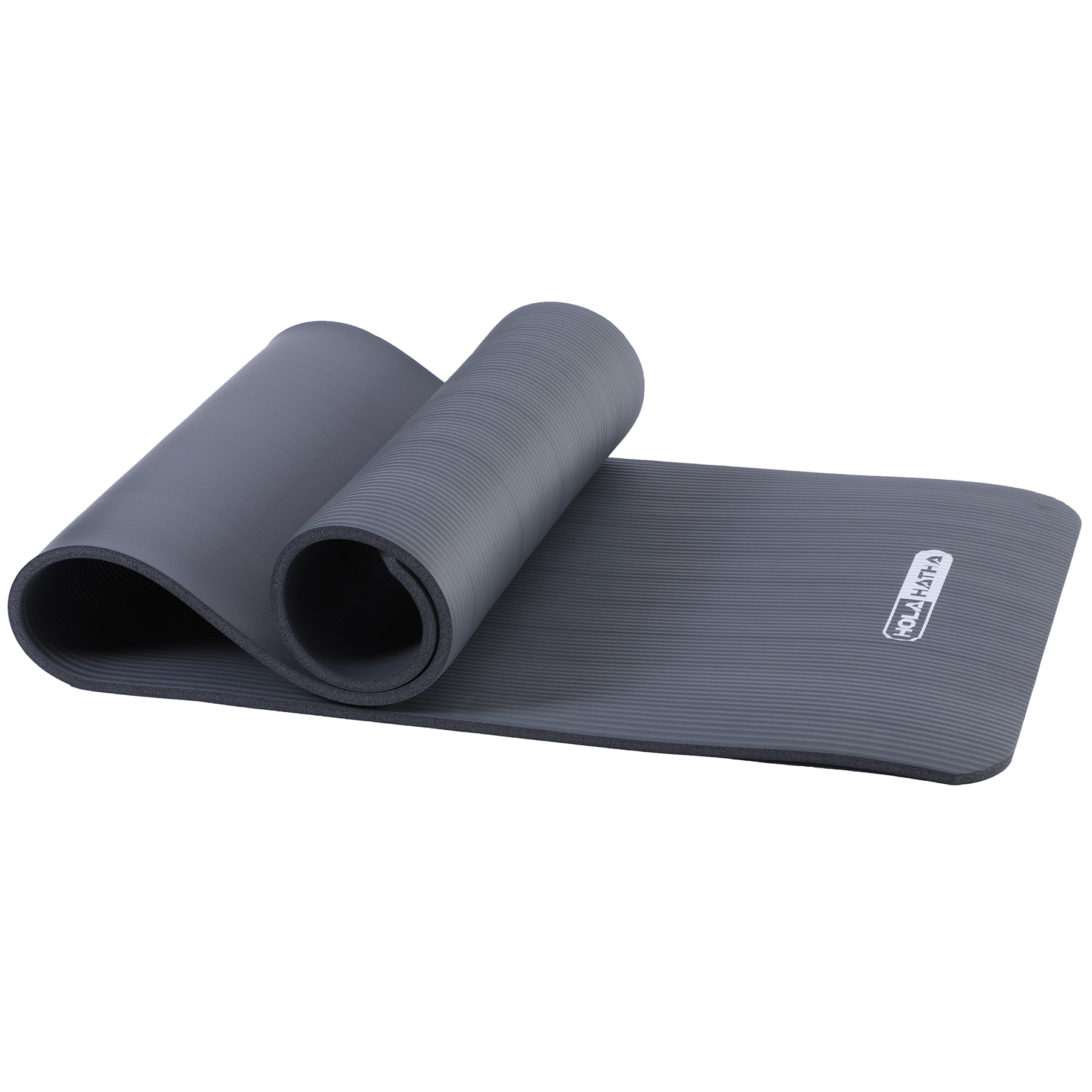 HolaHatha 72 x 24 Inches High Density 0.5 Inches Thick Non Slip Home Workout Yoga Mat Black #HHNBRY