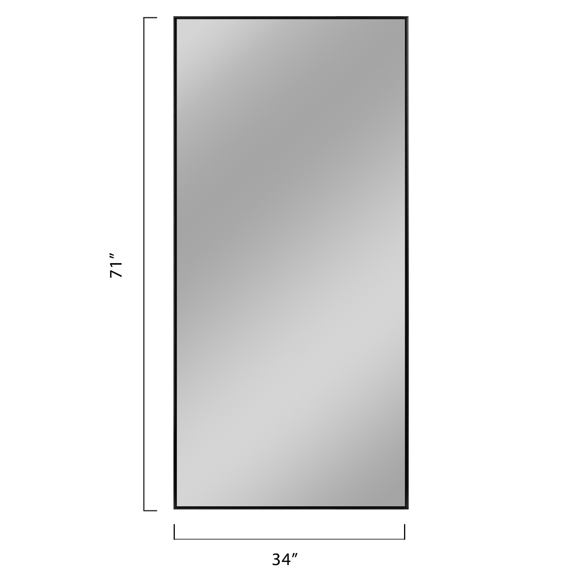 NeuType 31-in W x 71-in H Black Framed Full Length Wall Mirror in the ...