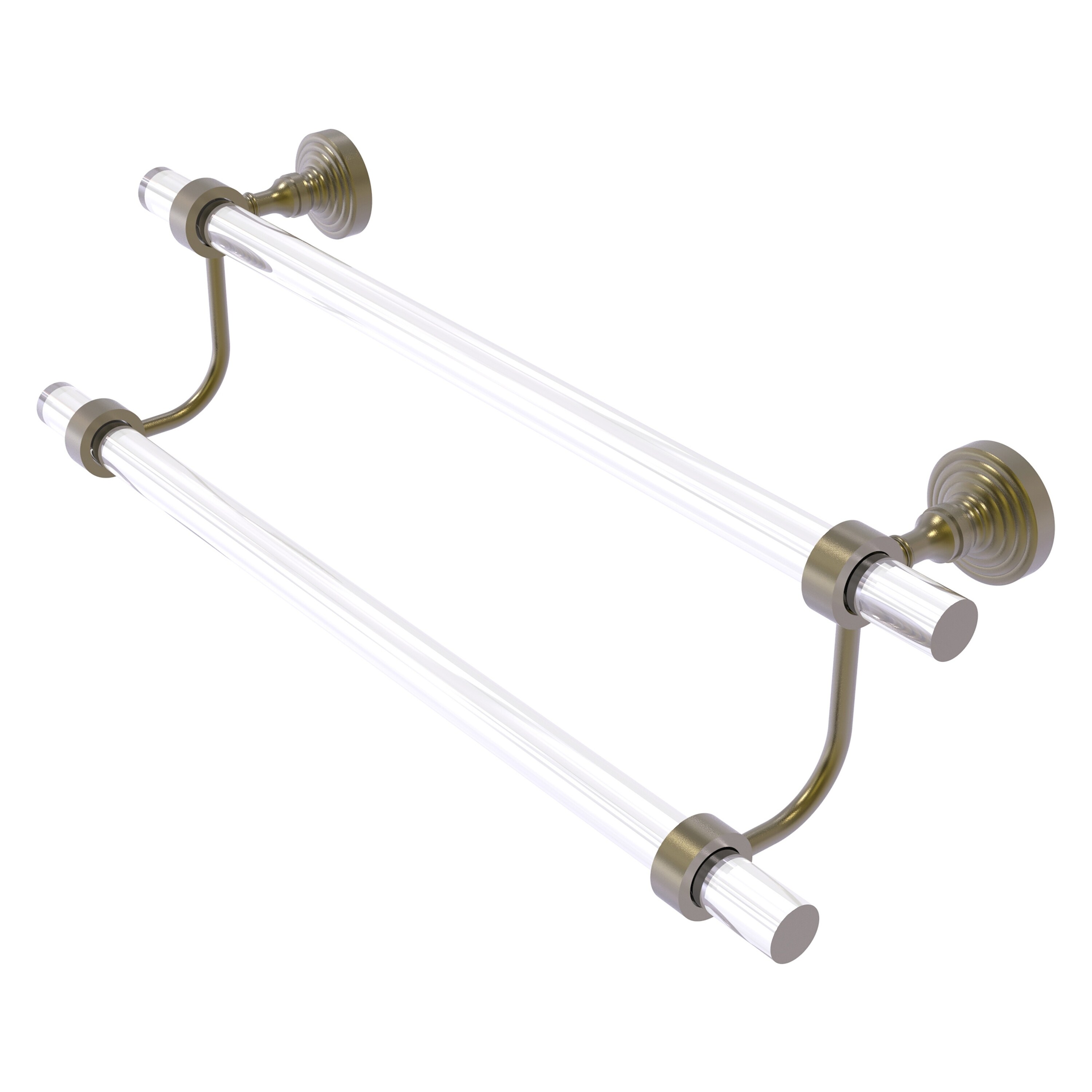 Allied Brass PG-72-18-ABR Pacific Grove 18-in double Antique Brass Wall mount Double Towel Bar