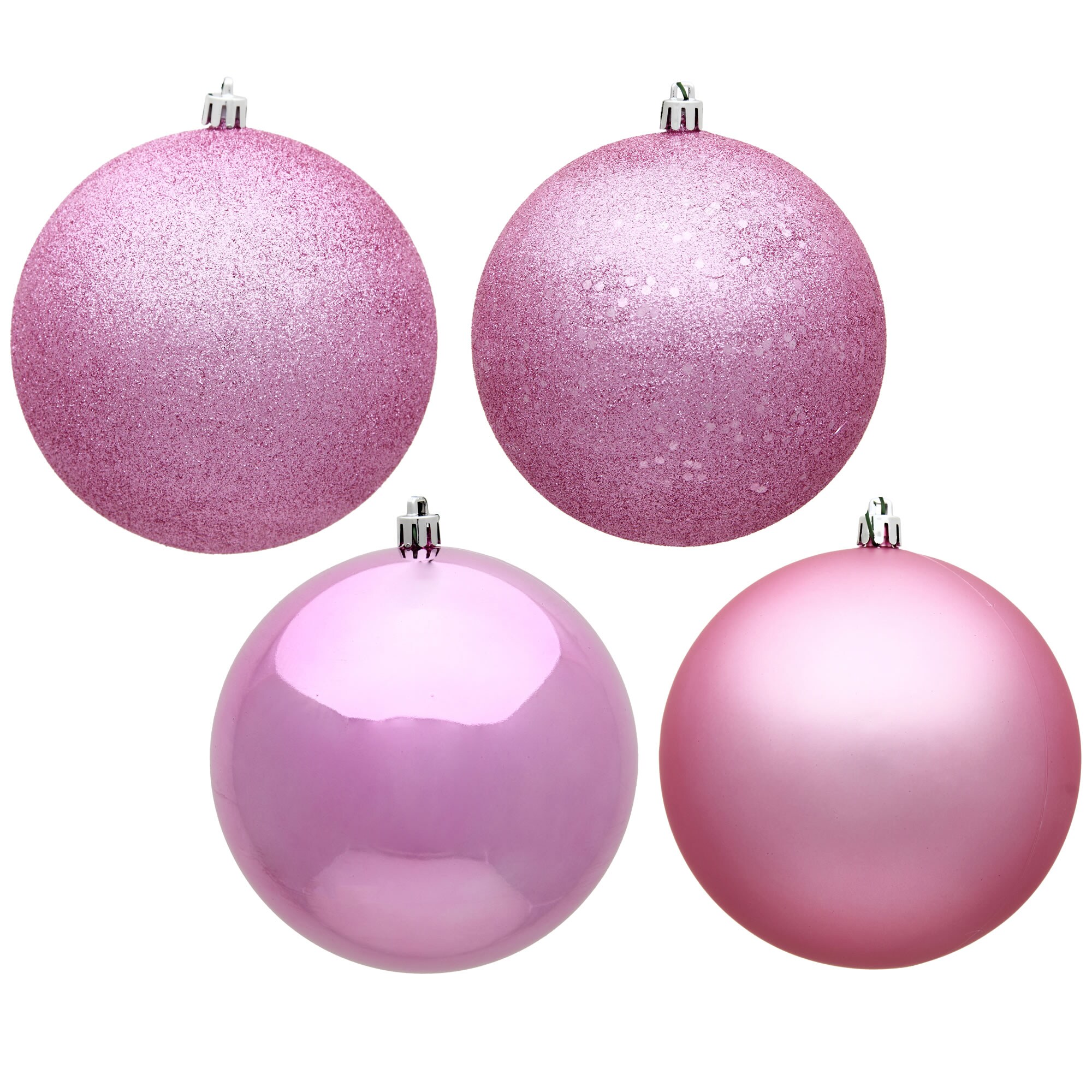 Vickerman N590679 24 -Pack Pink Ball Standard Indoor Ornament set Shatterproof