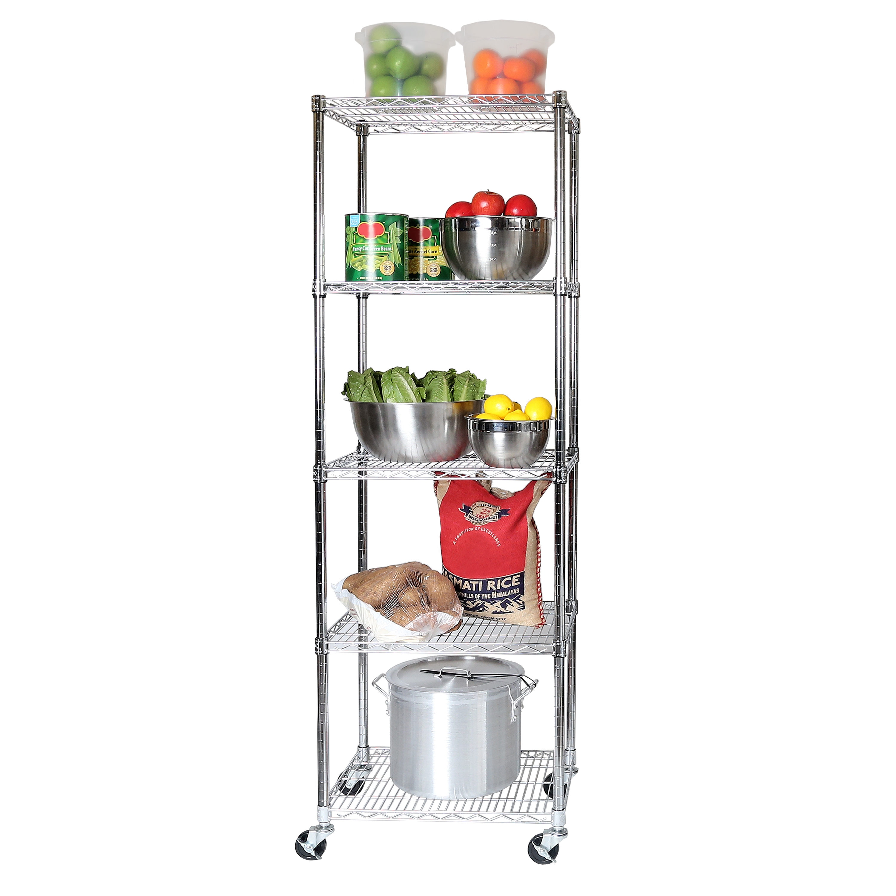 Seville Classics Steel Heavy Duty 5 Tier Utility Shelving Unit 24 In W X 18 In D X 72 In H 8347