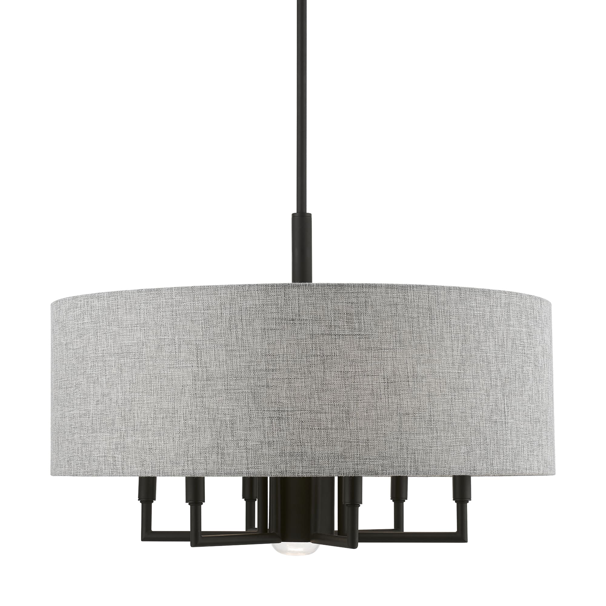 Dakota Black and Gray 7-Light Drum Pendant Chandelier