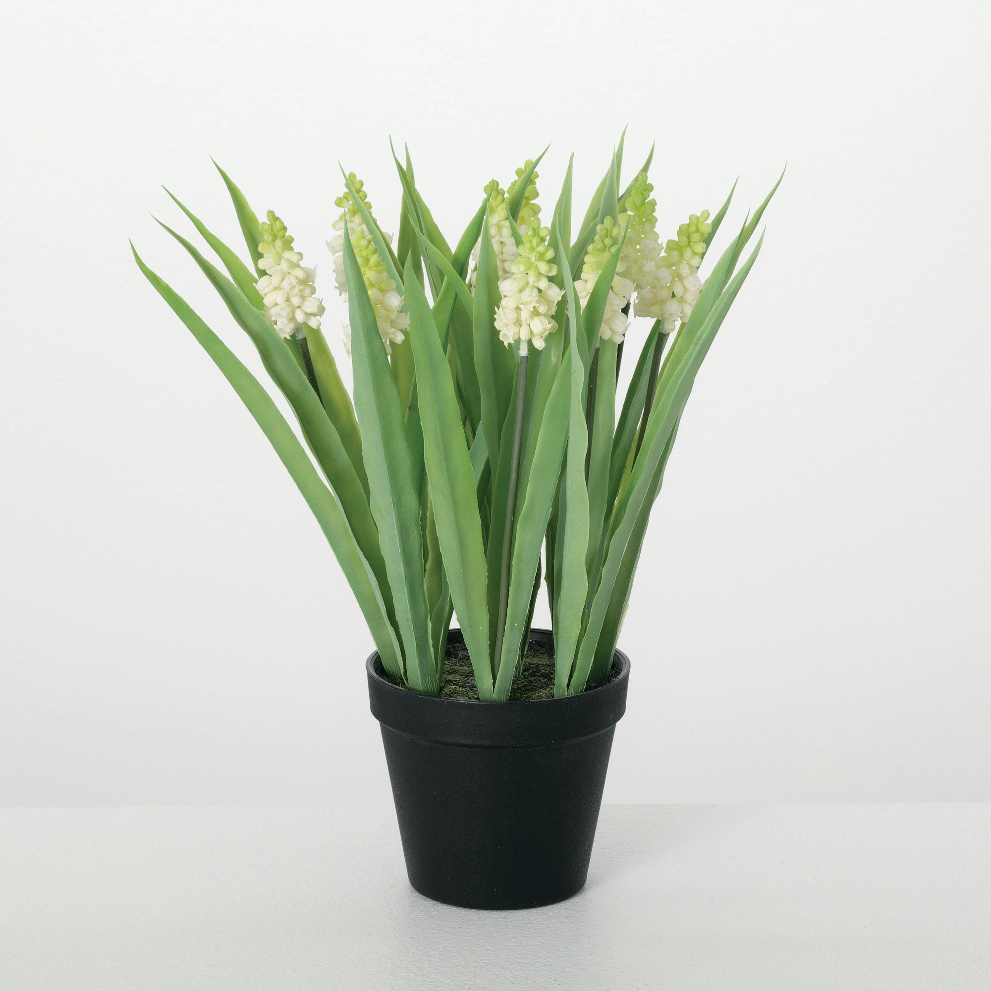 Sullivans 28229POT CR 8-Inches White Indoor Desktop Hyacinth Artificial plant