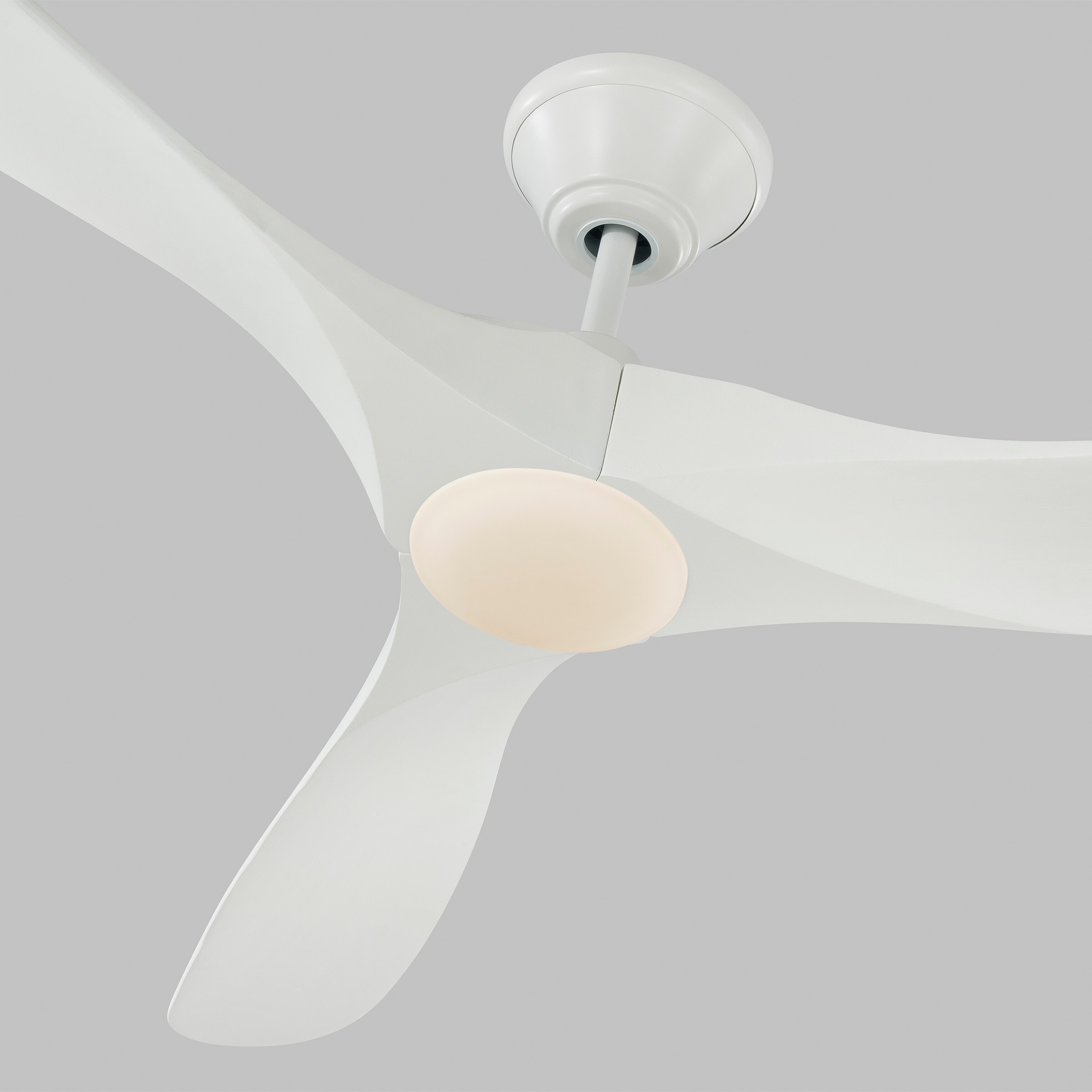 Matte White 60" Ceiling Fan with LED Light and Remote
