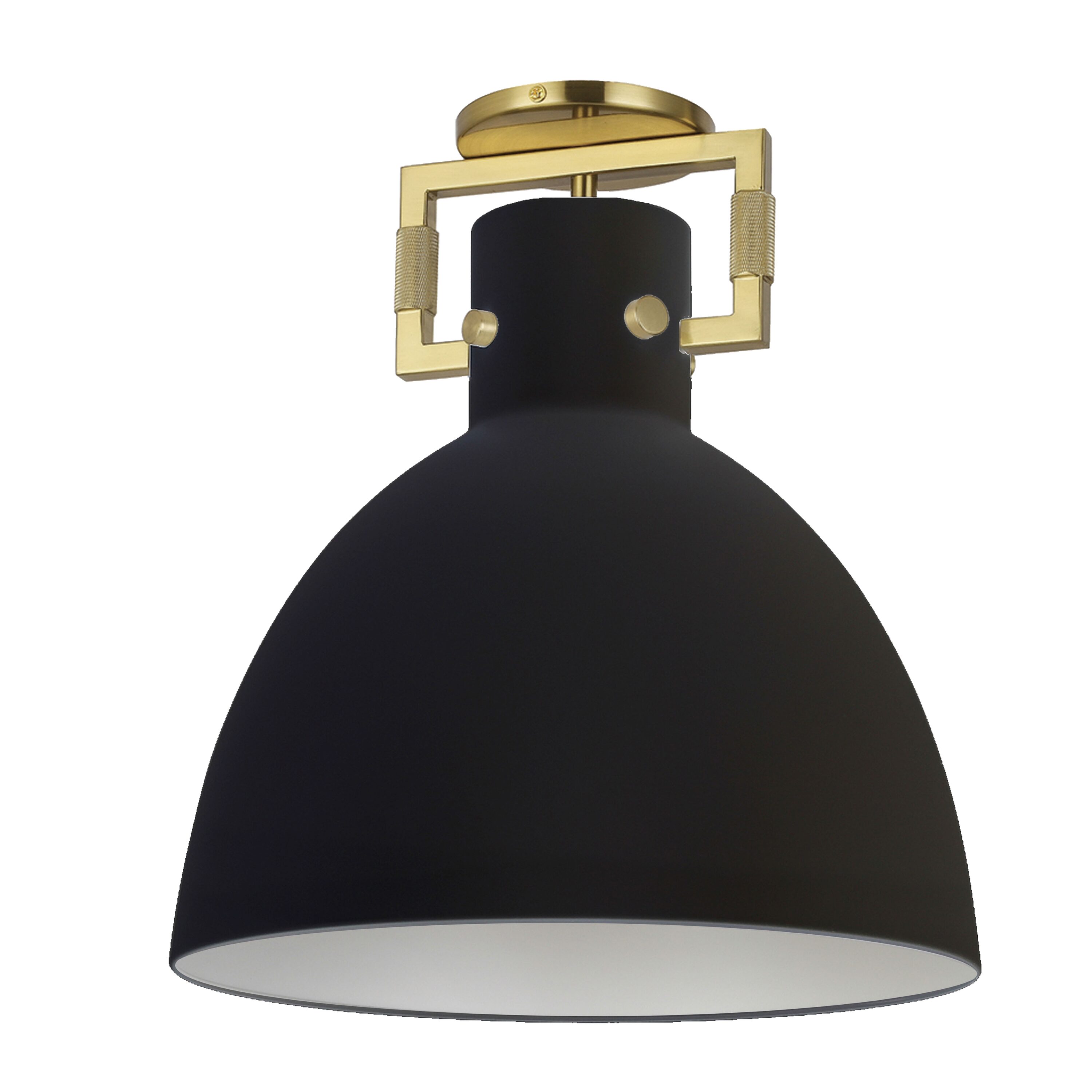 Dainolite Liberty 1 -Light 13.75-in Brass Semi Flush Mount Light