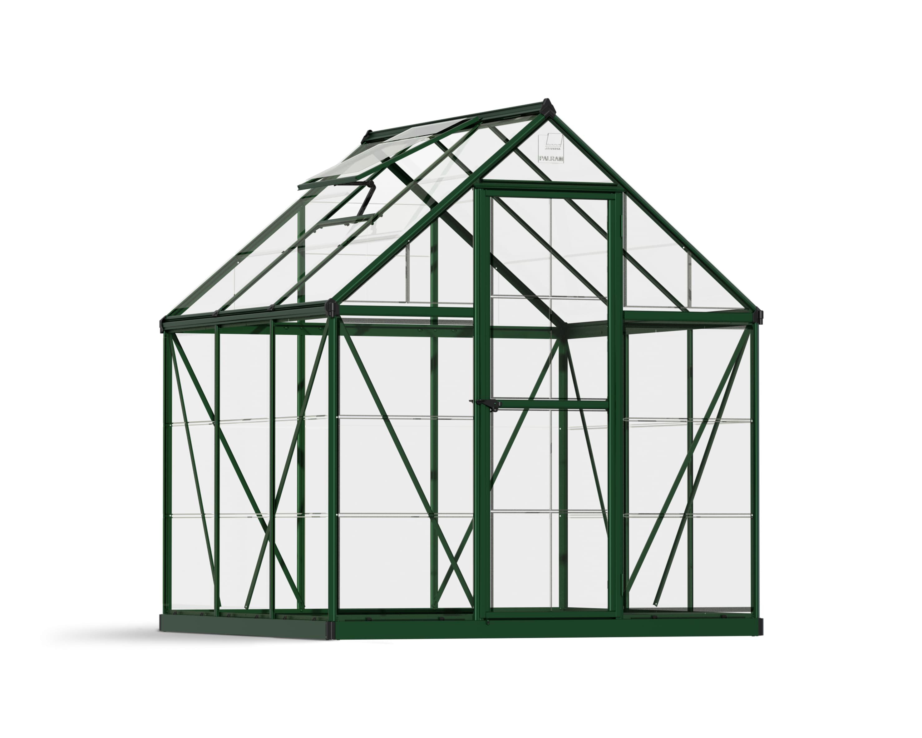 Harmony 6-ft L x 6-ft W x 6.8-ft H Green Greenhouse | - Canopia by Palram 706772