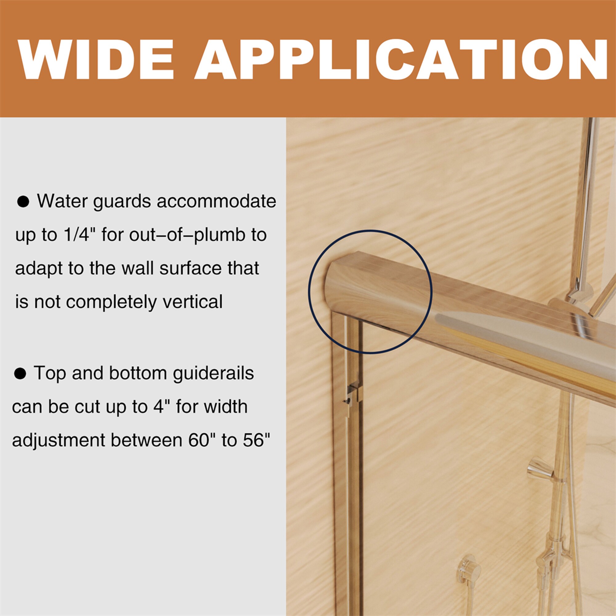 CASAINC EXB-B020-CP Shower-Doors - View #5