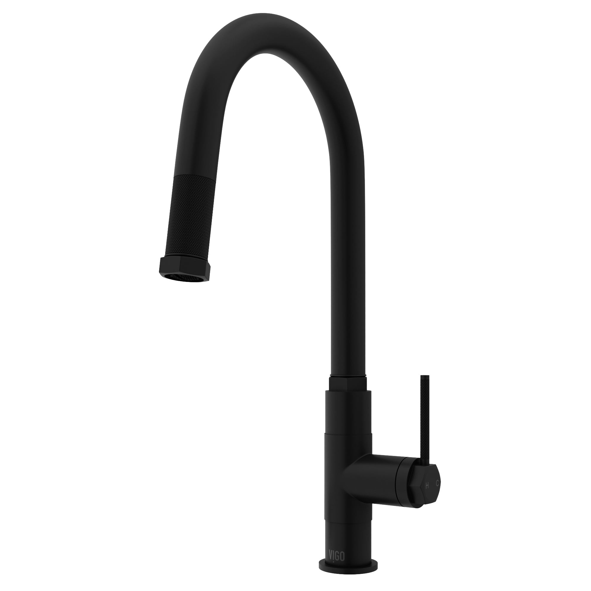 VIGO VG02035MB Hart Matte Black Single Handle Deck-mount Pull-down Kitchen Faucet