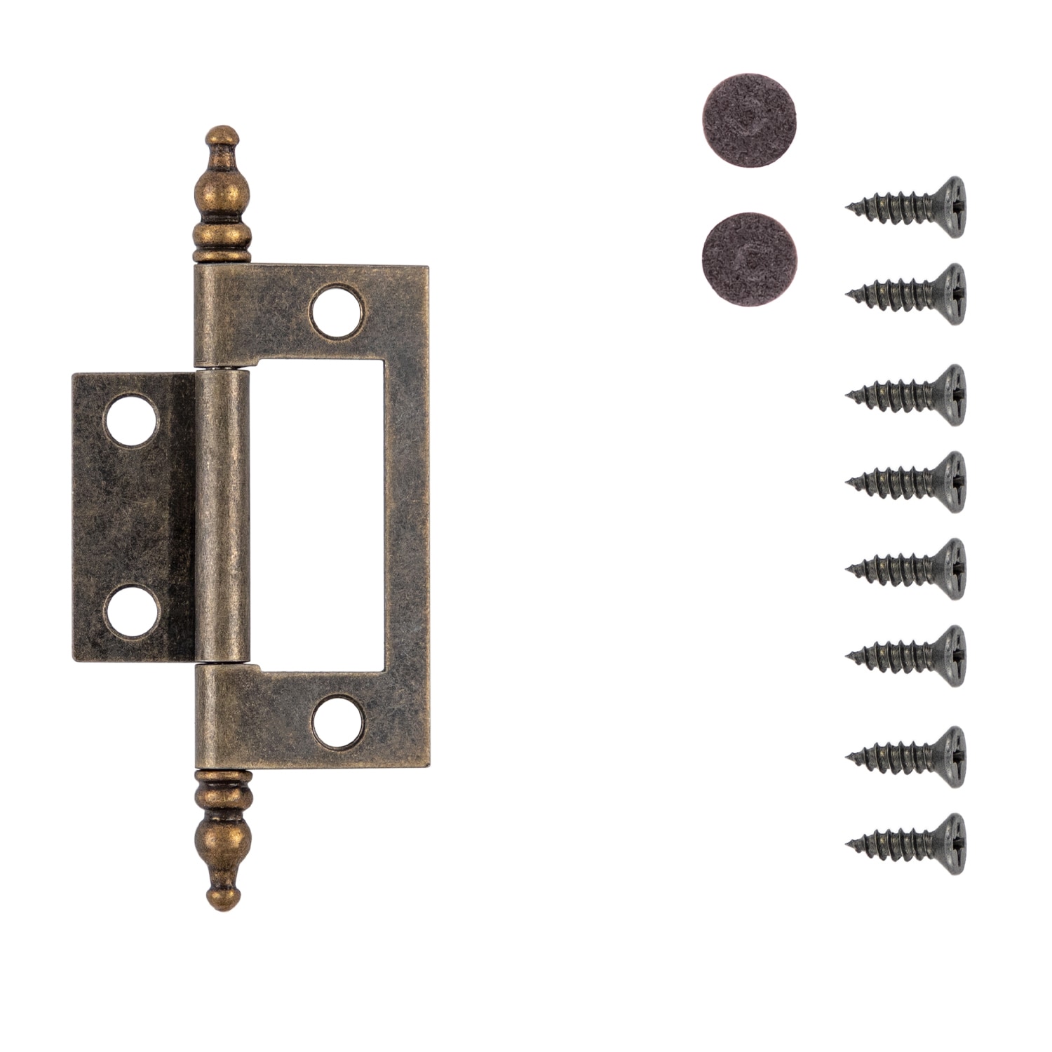 Hickory Hardware 110 Degree Flush Surface Antique Brass Cabinet Hinge 10 Pairs 10 Pieces 2767