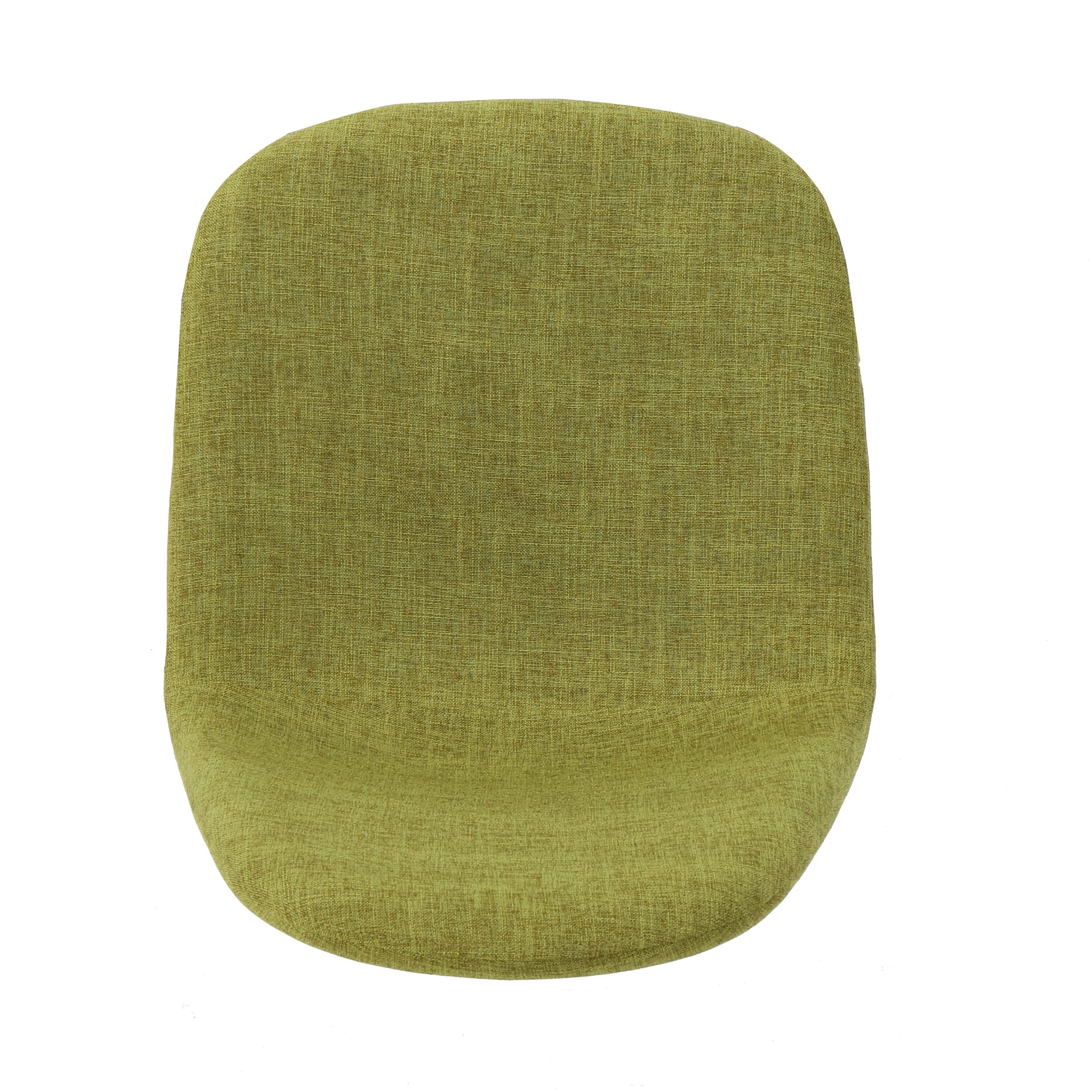Set of 2 Green Upholstered Side Chairs with Light Brown Metal Legs