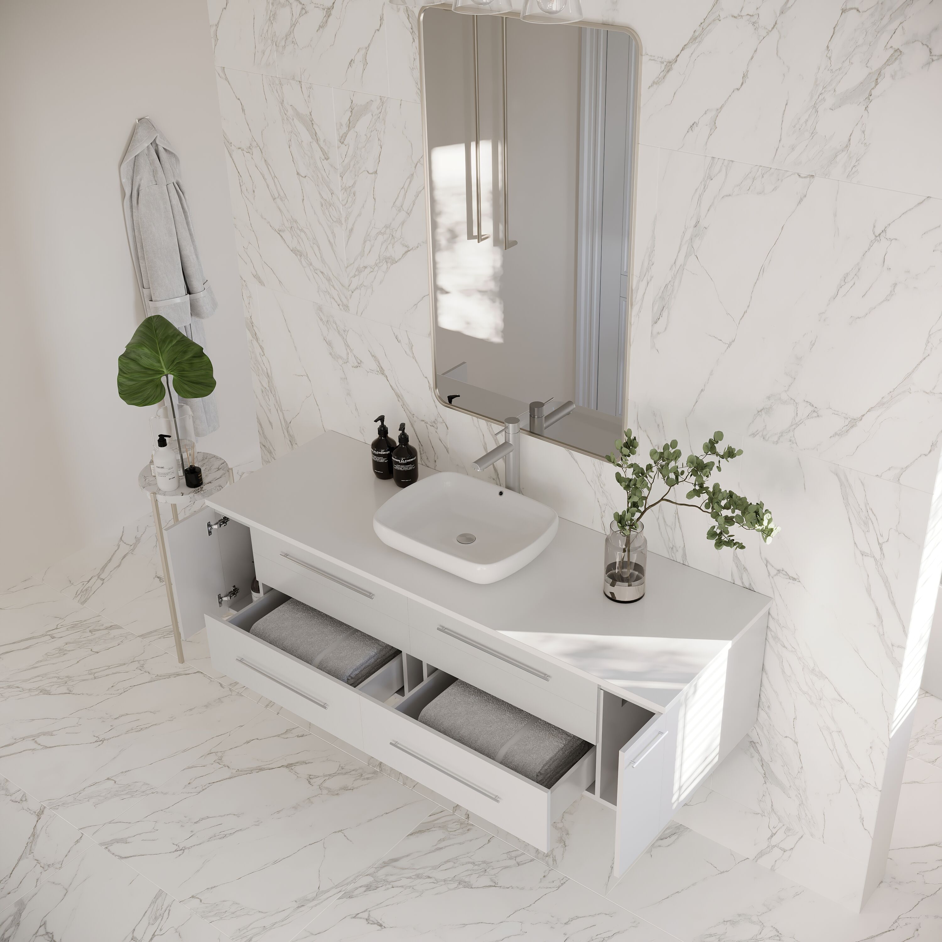 Fresca FCB6160WH-VSL-CWH-V Bath-Vanity-Combo - View #3