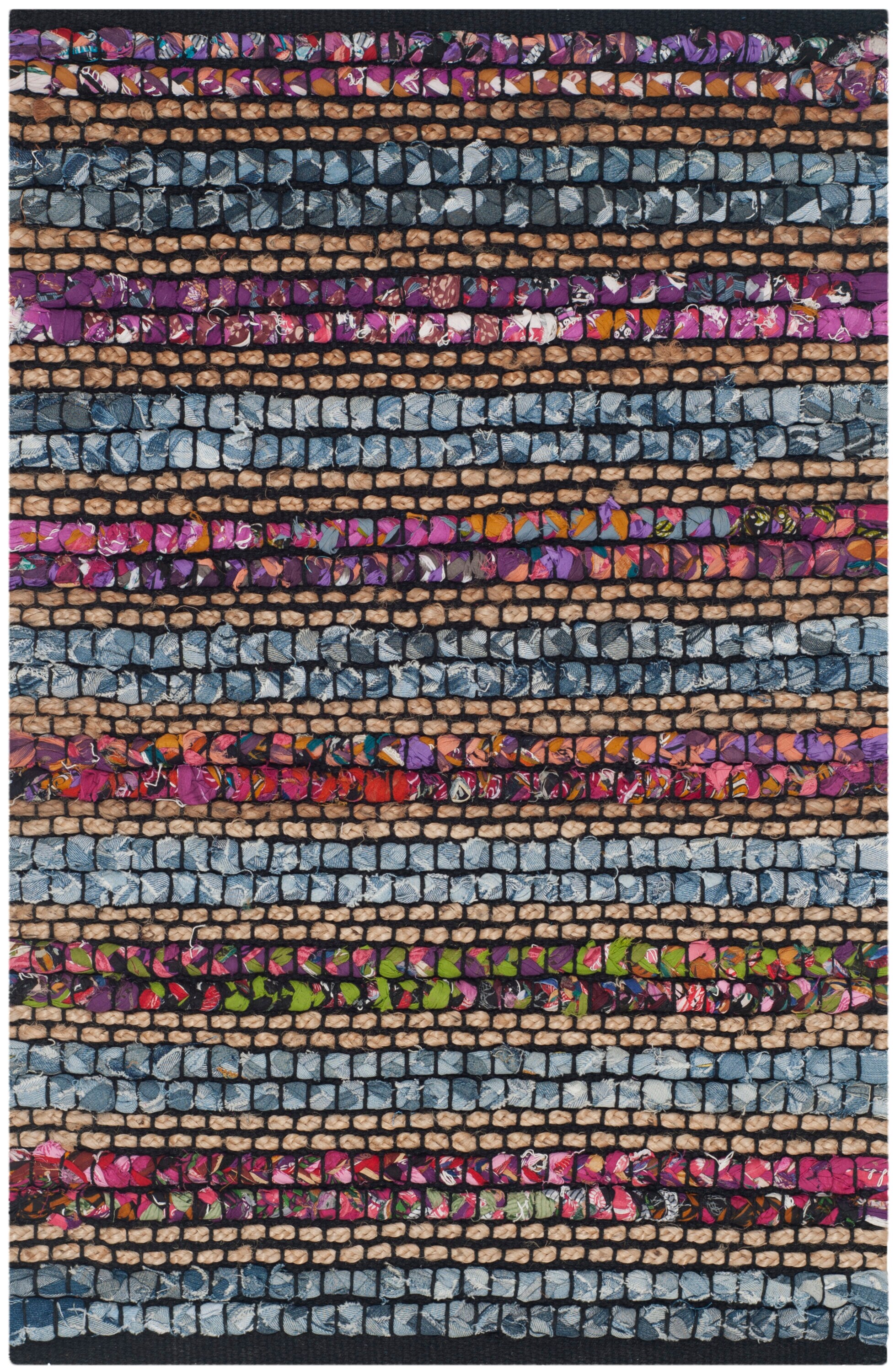Coastal Charm Hand-Woven Cotton Area Rug - Blue, 2' x 3'