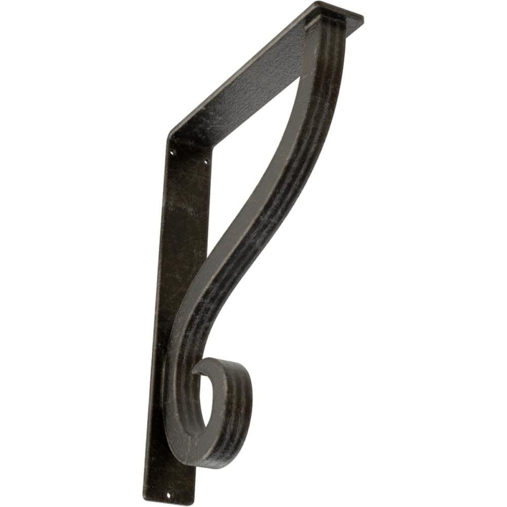 Ekena Millwork BKTM02X10X12TASAWS Ashford Triple Ashford 10-in x 2-in x 12-in Gray Wrought iron Wall bracket