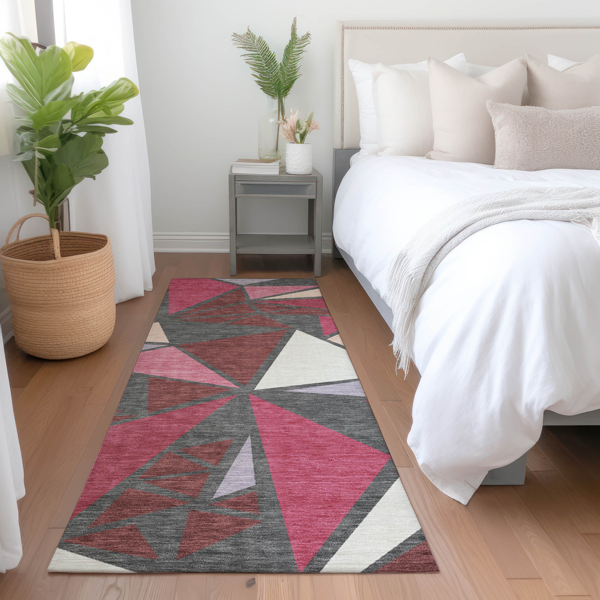 Addison Rugs ACN1039BN2X8 Chantille ACN1039BN 2 x 7 (ft) Polyester Burgundy Rectangular Indoor/Outdoor Geometric Machine washable Runner rug