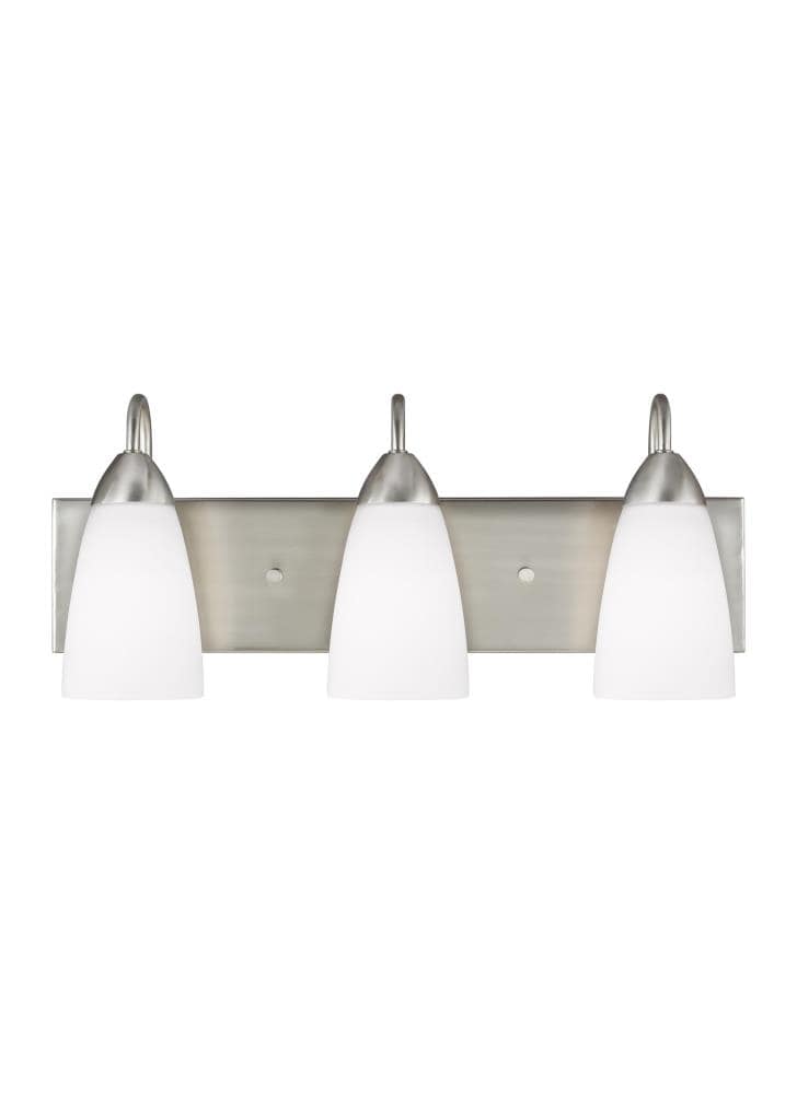 Generation Lighting 4420203EN3-962 Seville 21-in 3 -Light Brushed Nickel Traditional Vanity light