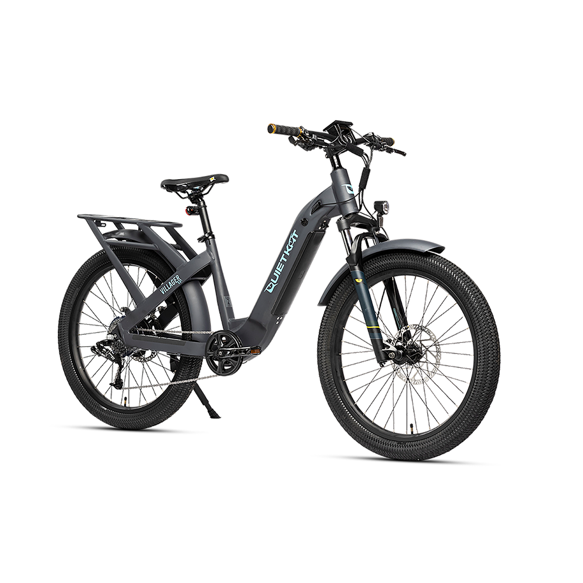 QuietKat Large 26-in E-Bike for Adults - 7-Speed Hardtail with 38 Mile ...