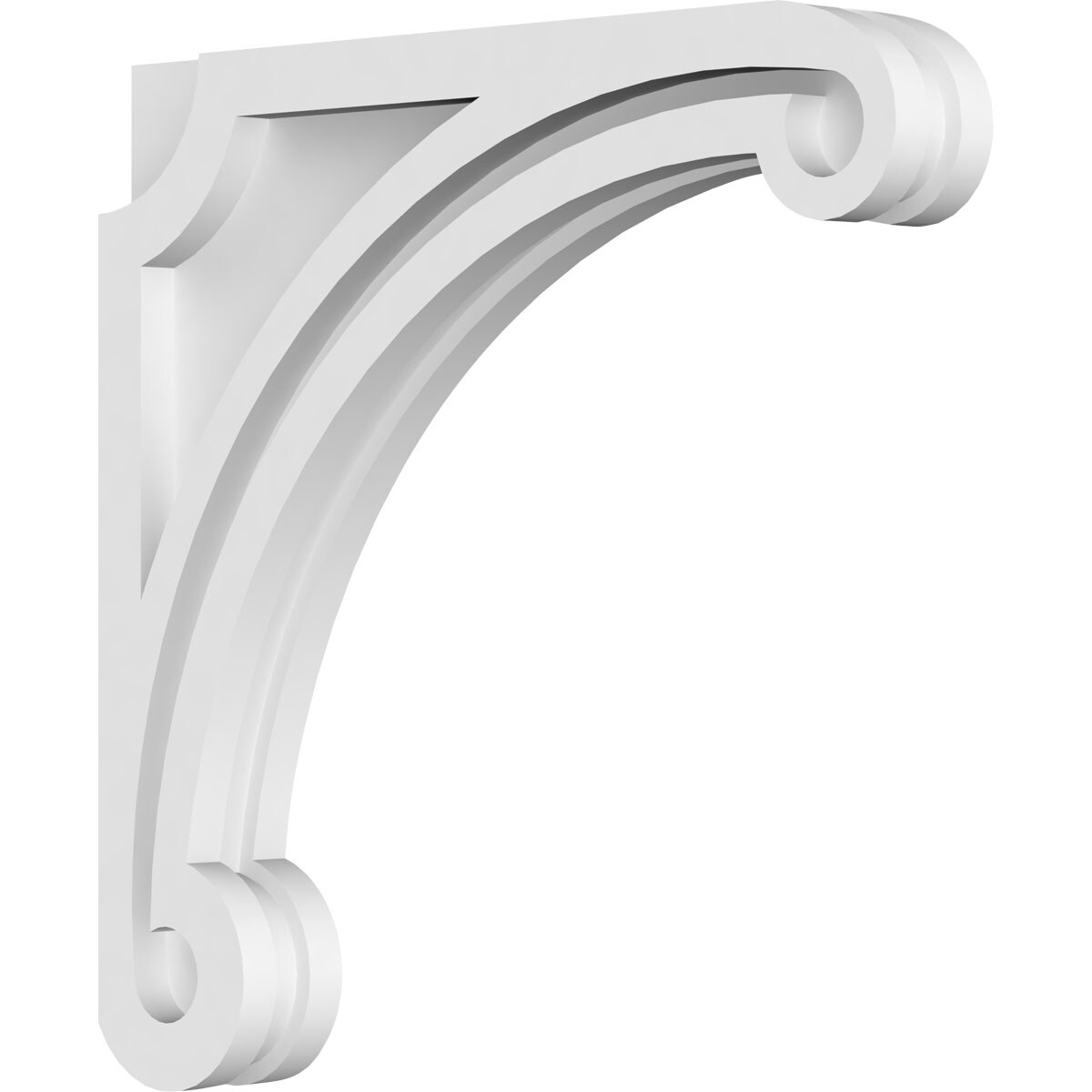 Ekena Millwork CORP01X14X14AH 1.875-in x 14-in x 14-in Arch Unfinished White PVC Paintable Corbel