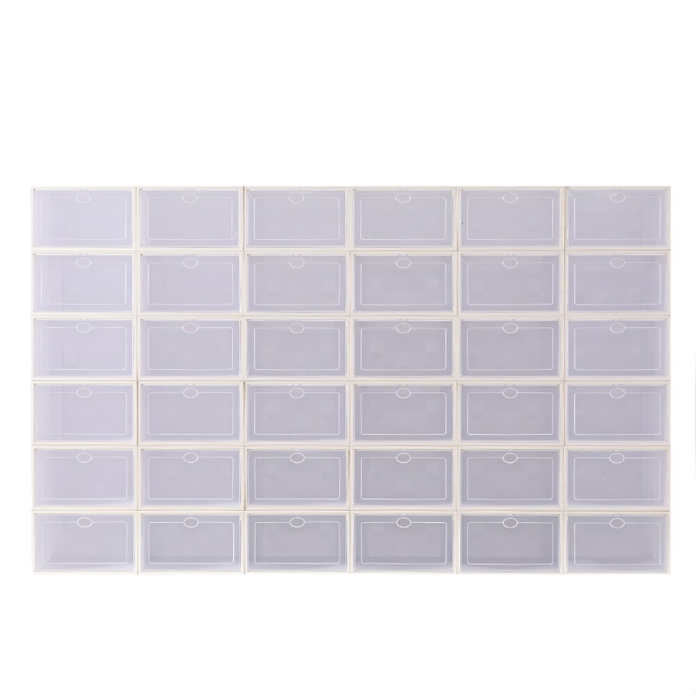 Winado 18-Pair Clear Plastic Shoe Boxes 597898032256 - The Home Depot