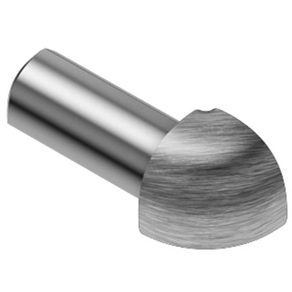 Schluter Systems EV/RO80EB Rondec 0.313-in W x 1-in L Brushed stainless steel Steel Outside corner Tile Edge Trim