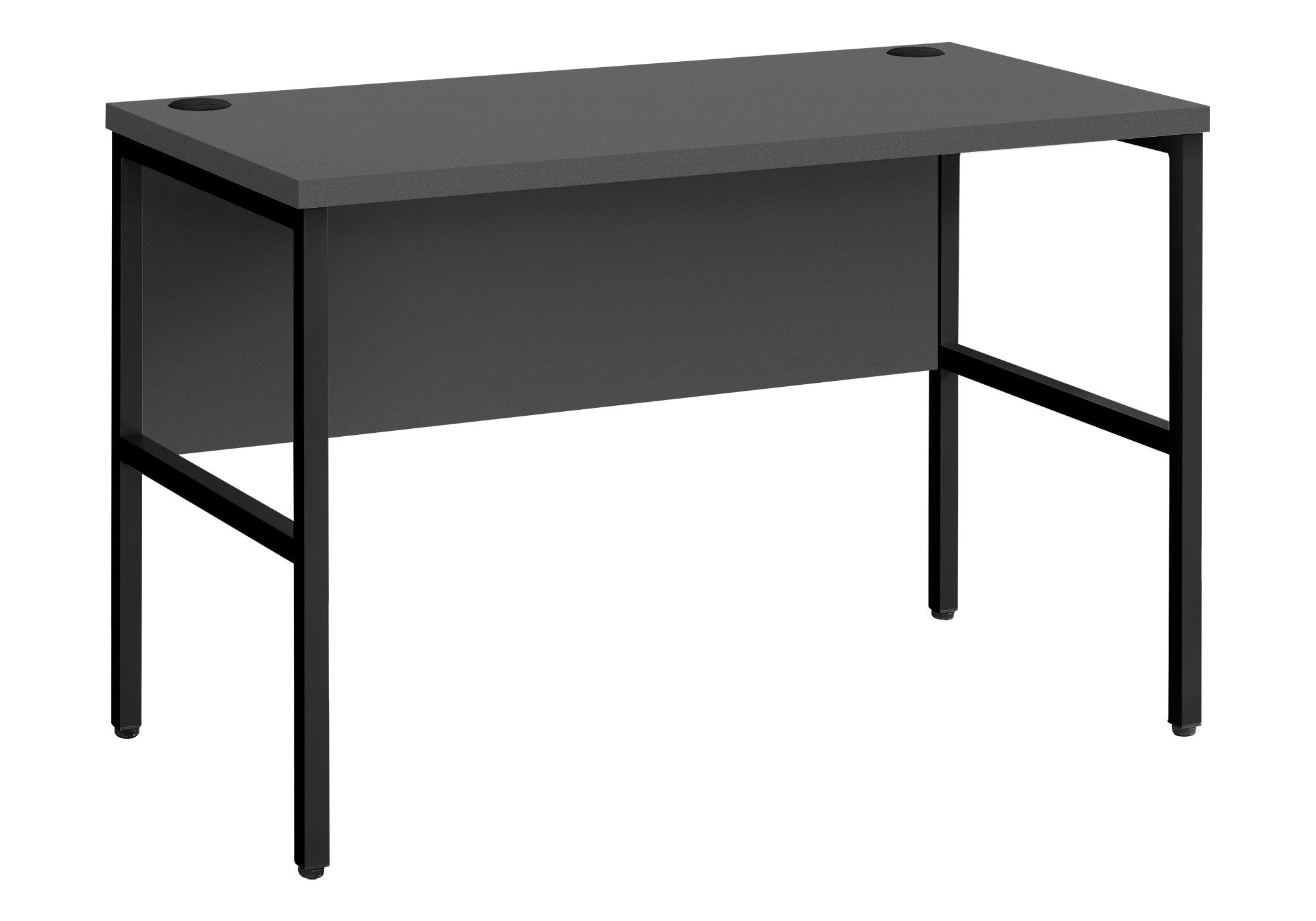 Tatayosi JL-219925 48 Inch Grey Commercial Grade Computer Desk with Cable Management and Black Metal Frame