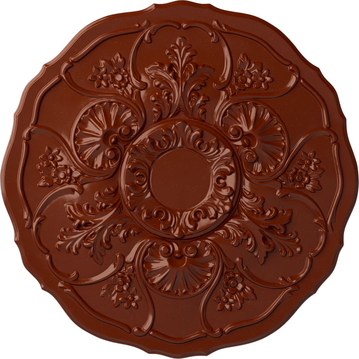 Ekena Millwork CM22CNFIF Cornelia 22.5-in W x 22.5-in L Painted Firebrick Polyurethane Whole Ceiling Medallion