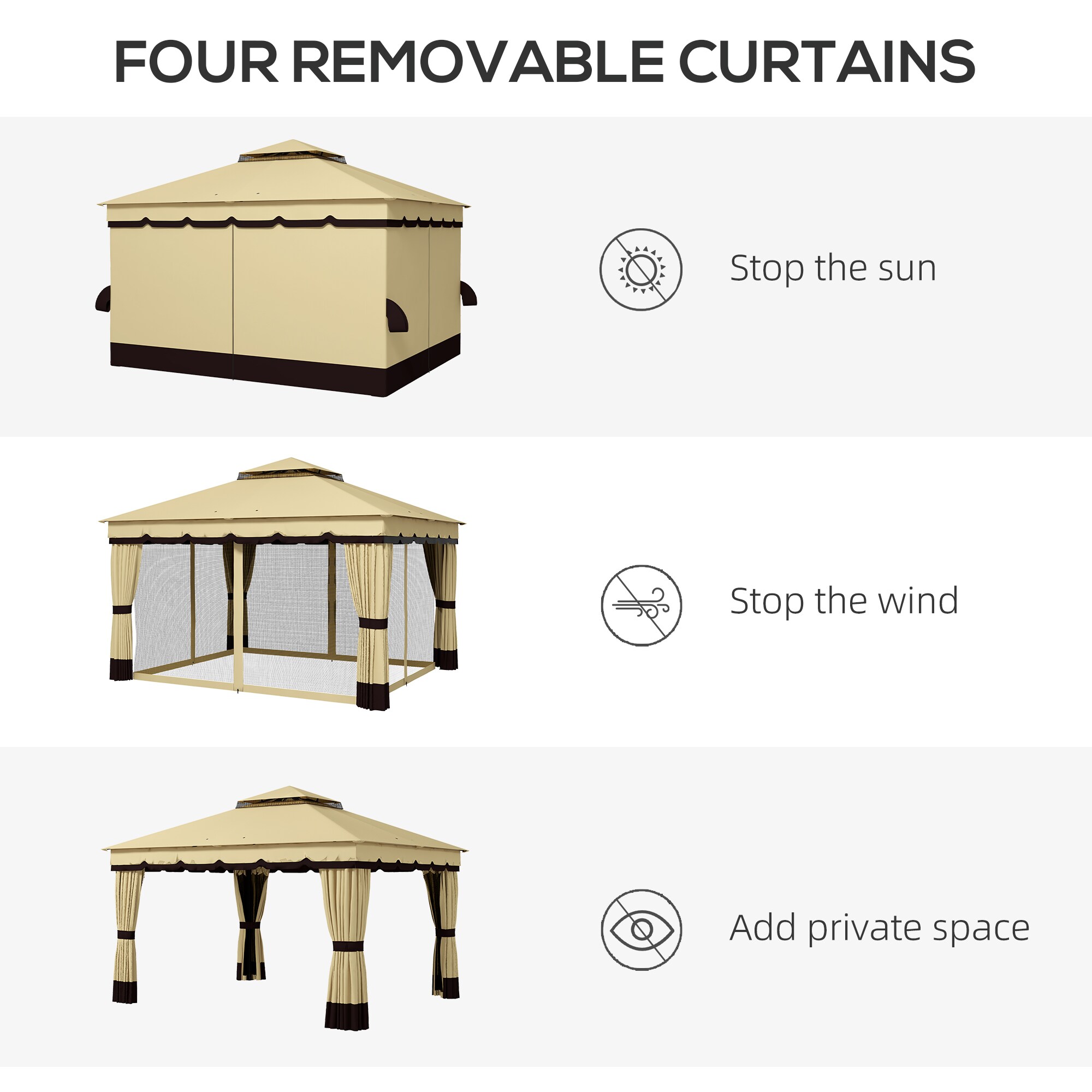 Outsunny 84C-452V00BG Wood-Resin-Gazebos - View #3