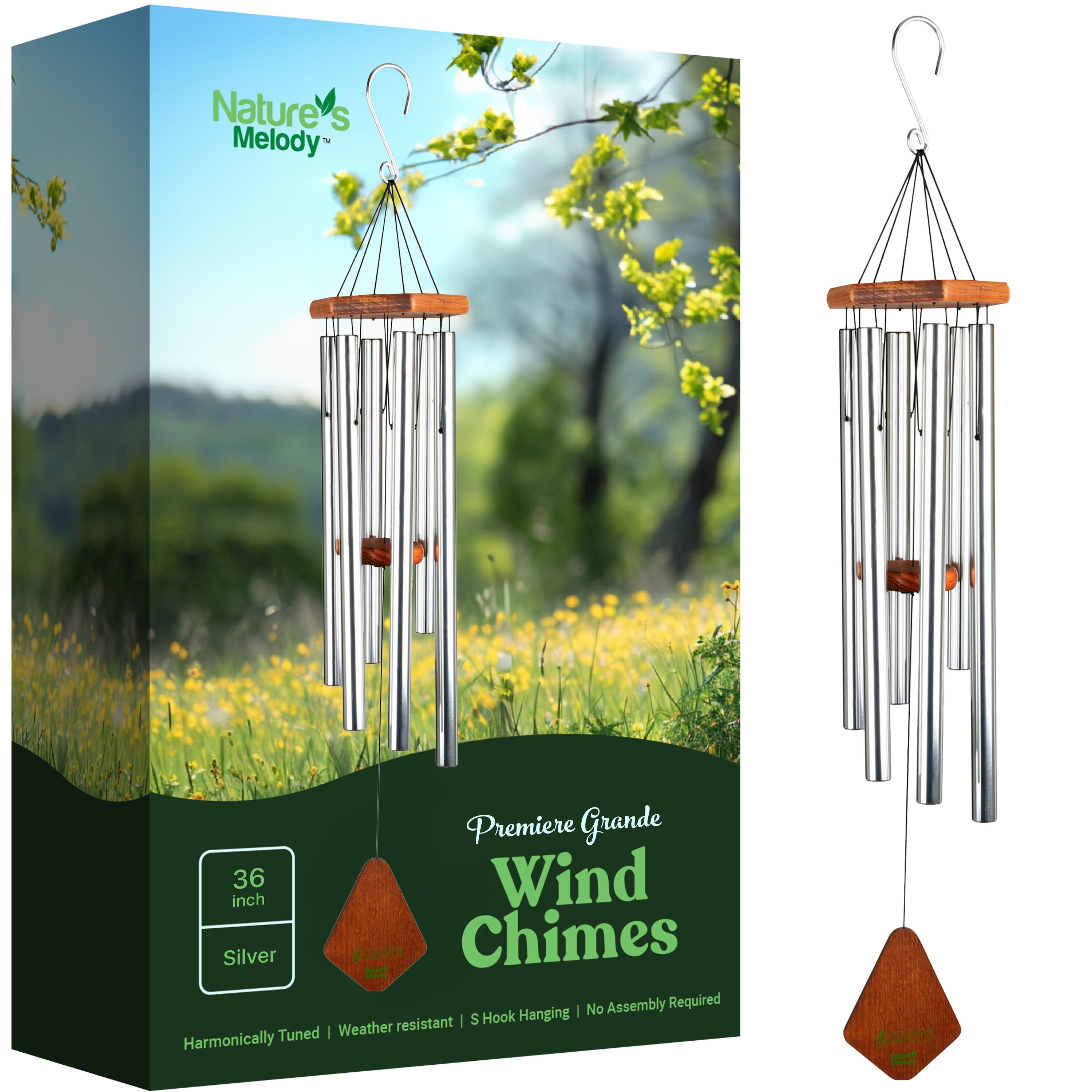 Nature's Melody NTM-PG36SV Silver Metal Casual Decor set